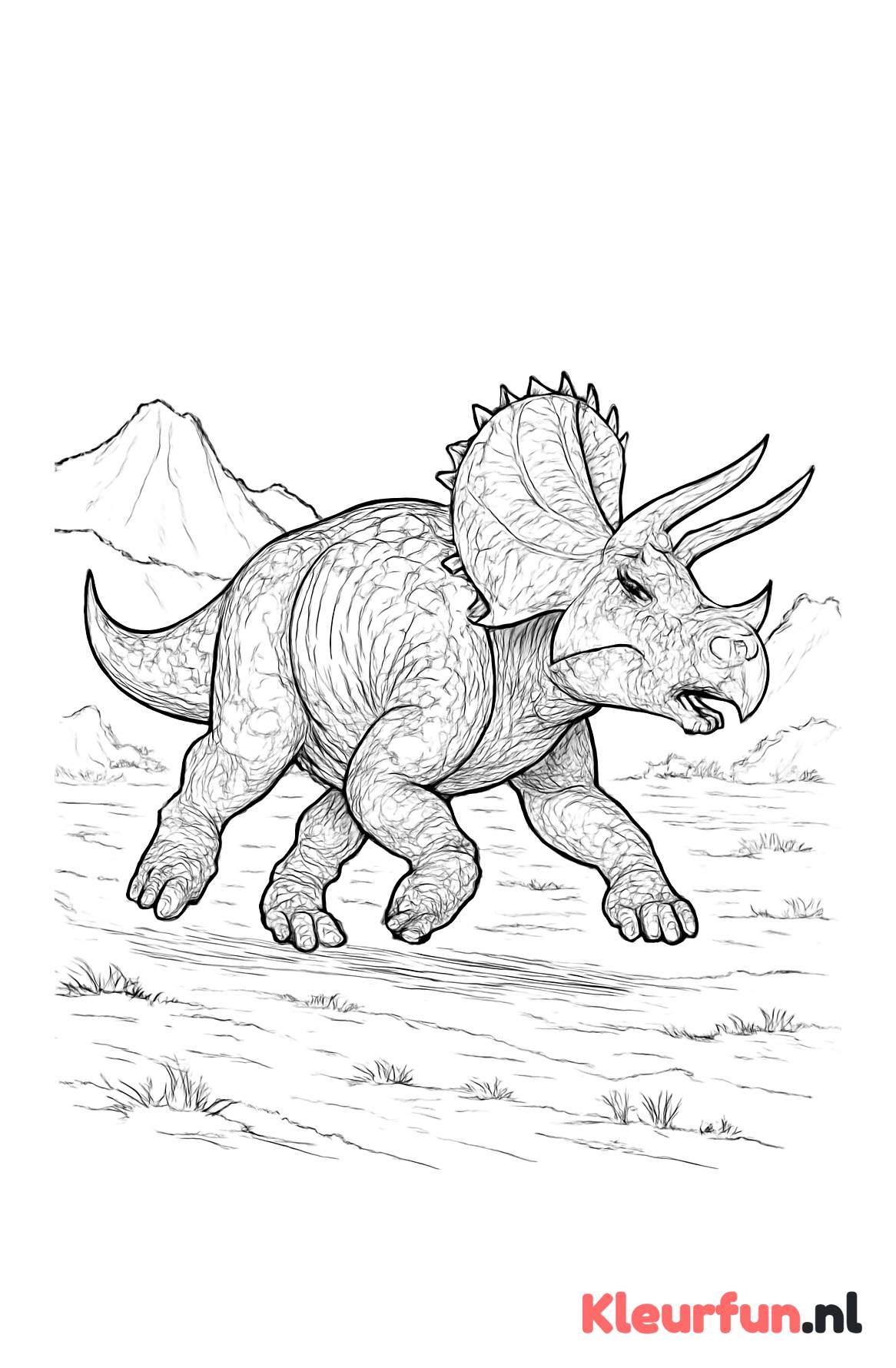 Triceratops Rent over de Vlakte