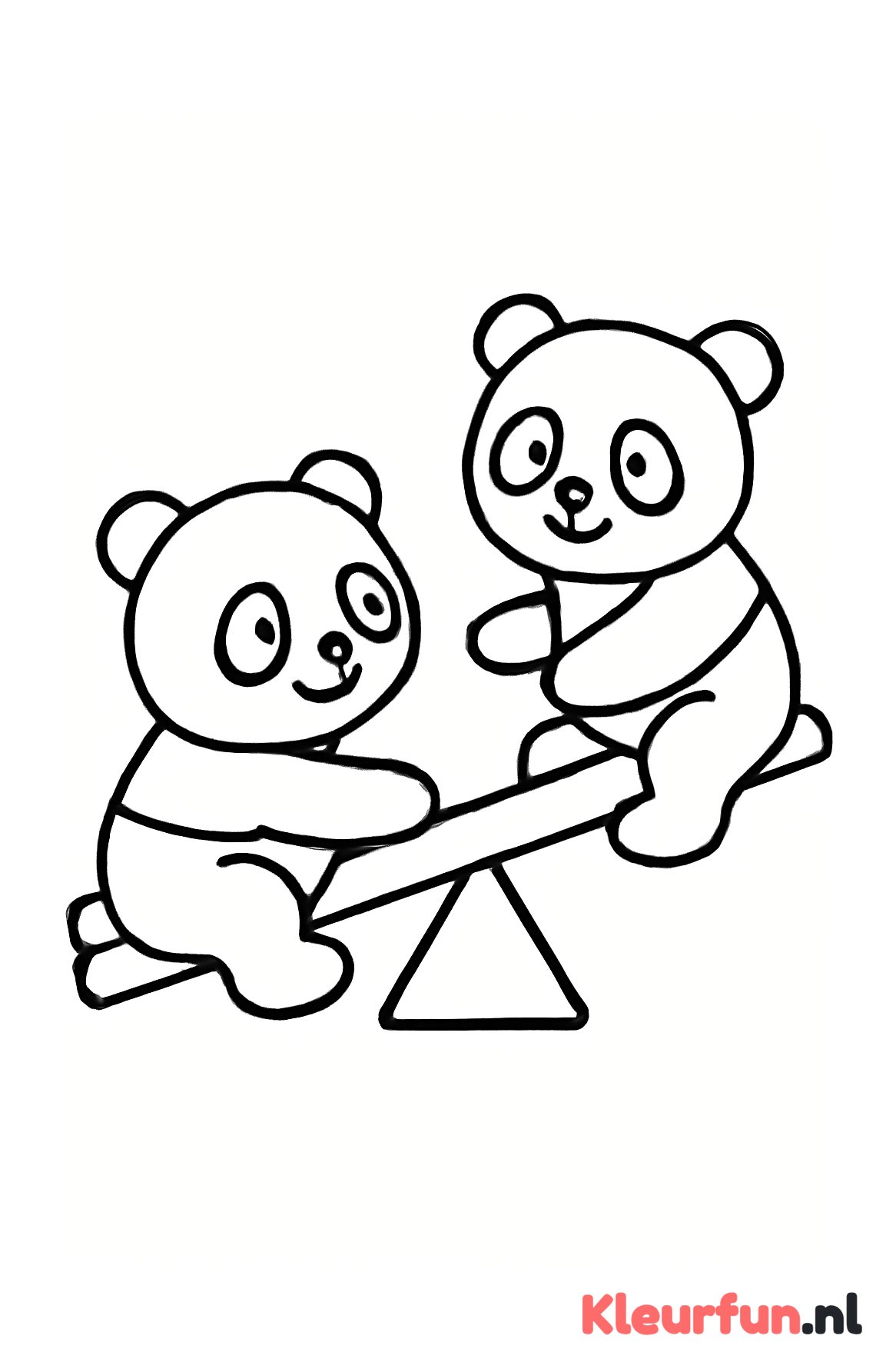 Twee spelende panda's