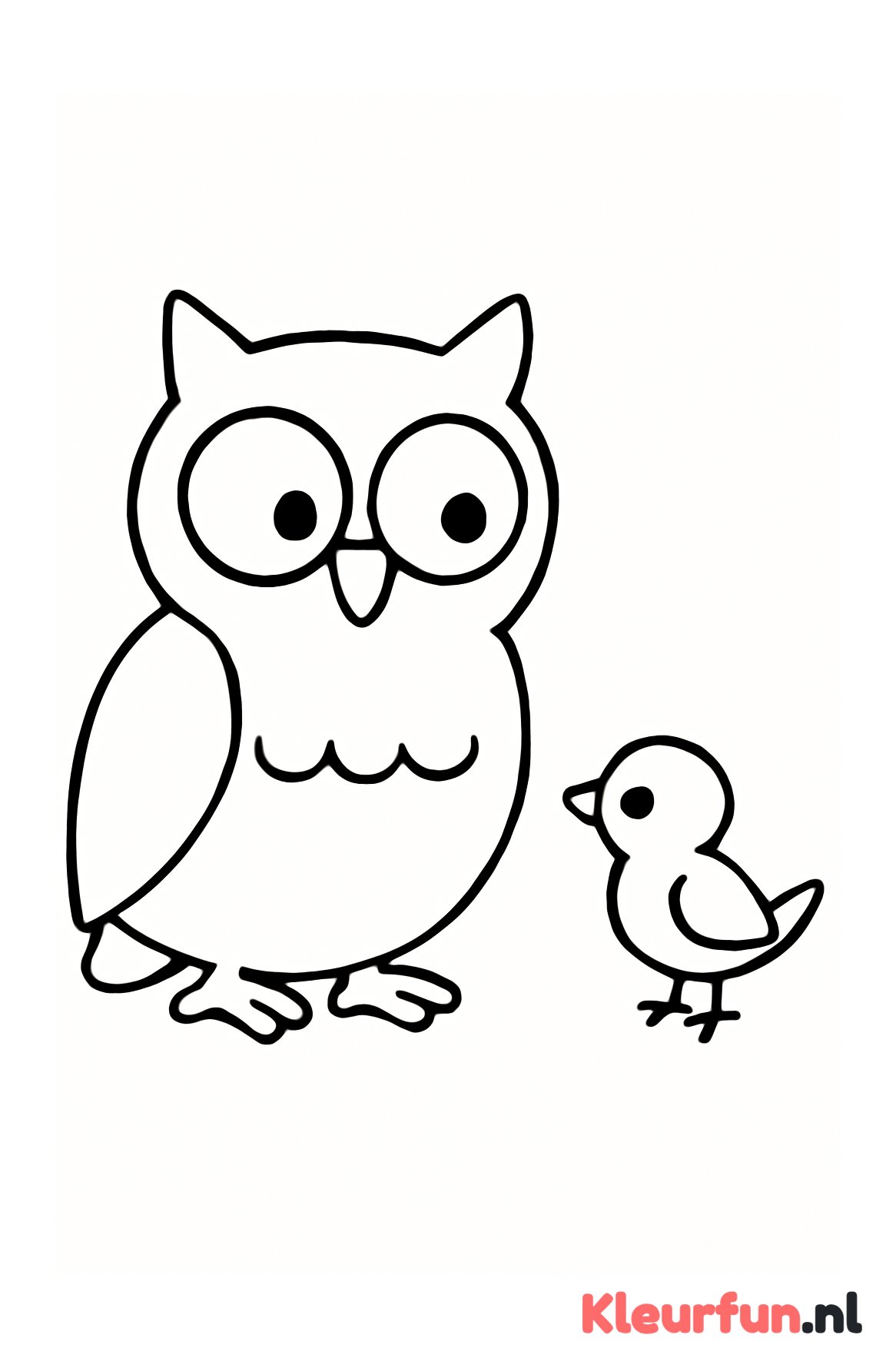 Uil en klein vogeltje