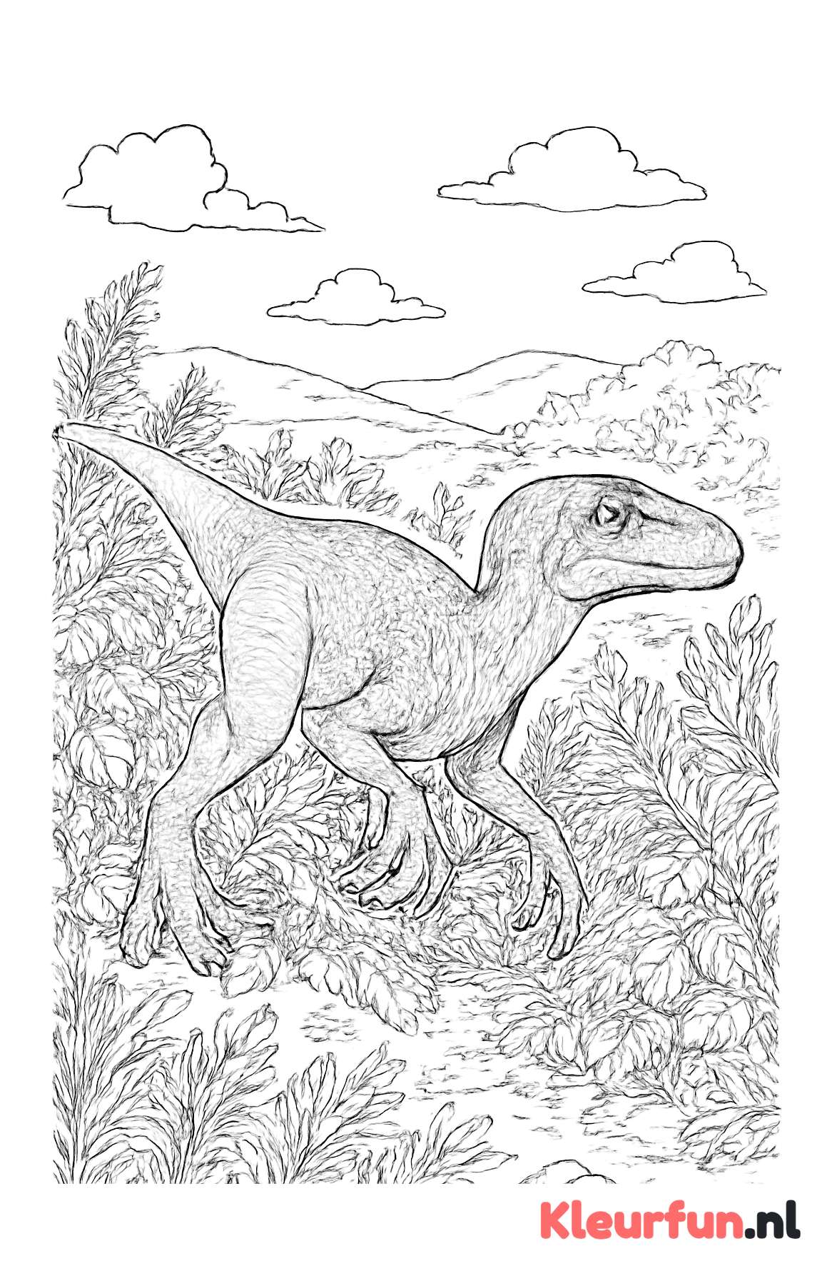 Velociraptor in Struiken