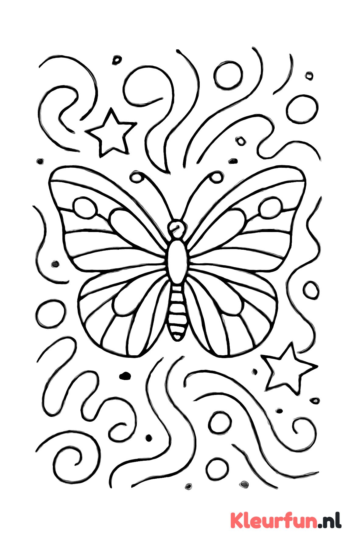 Vlinder met abstracte vormen