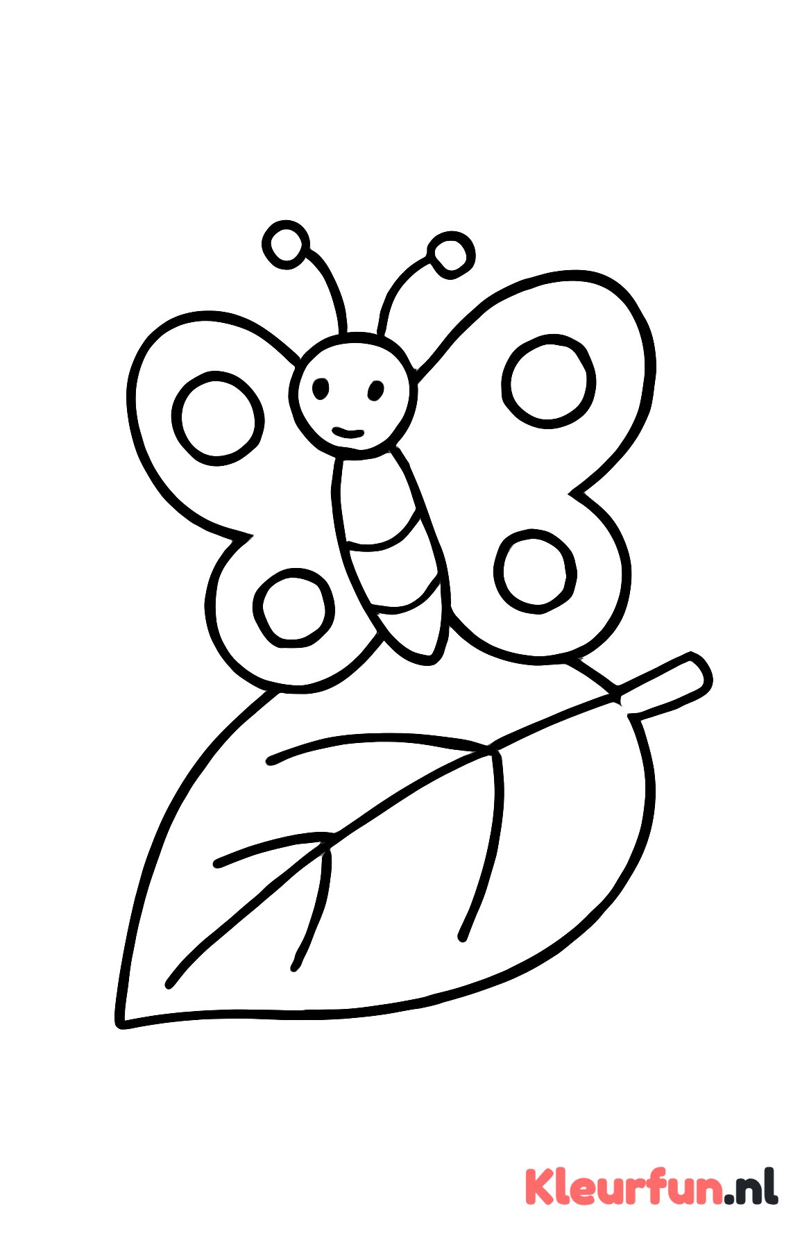 Vlinder neerzit op blad