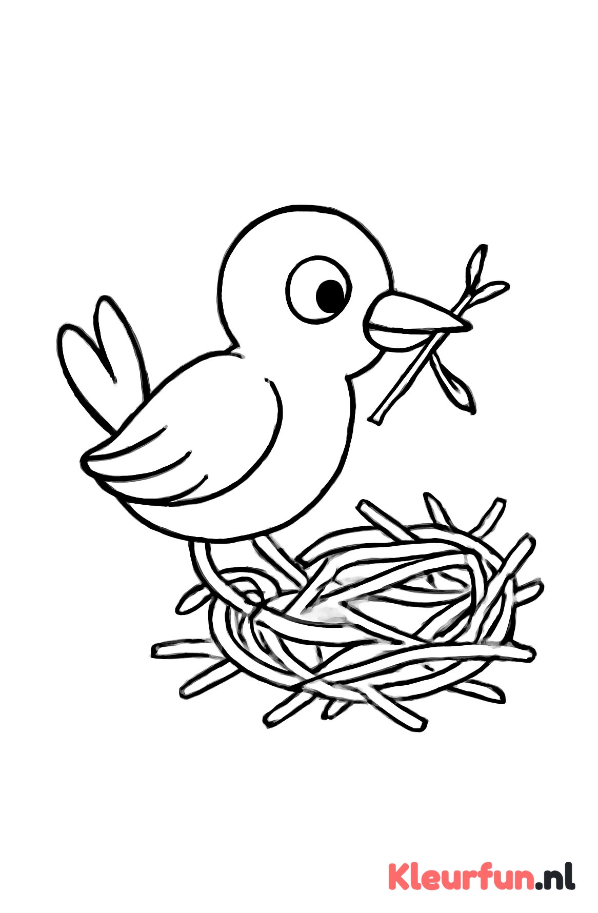 Vogel bouwt nest
