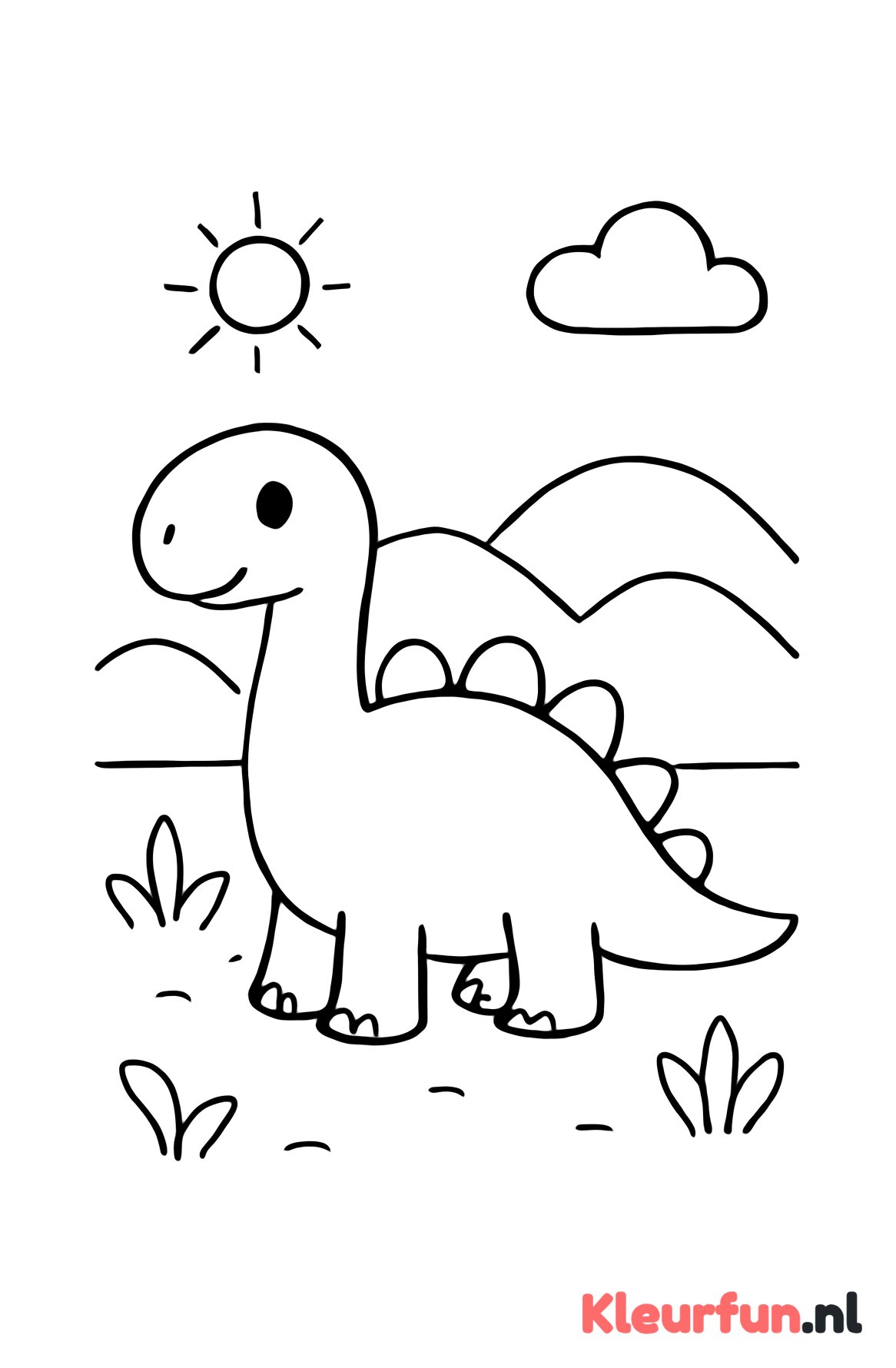 Vriendelijke Dino in Landschap
