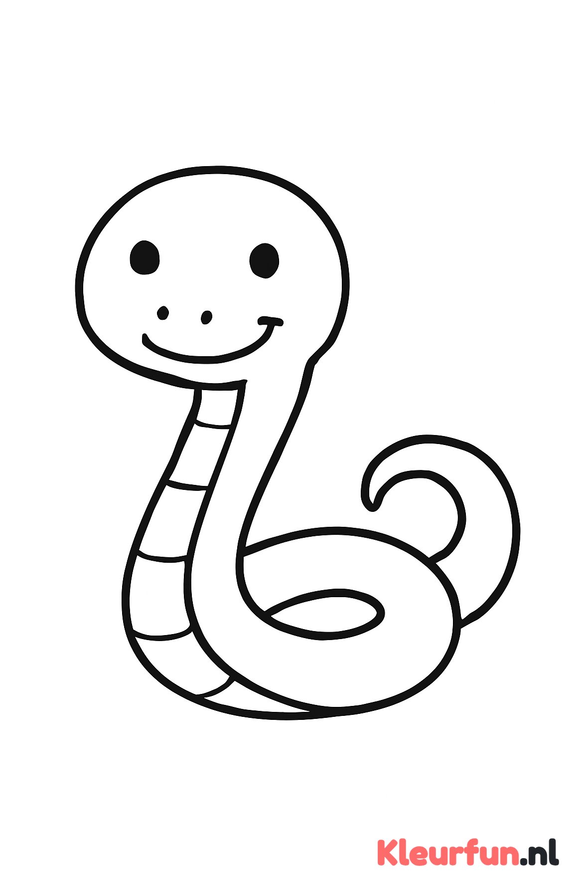 Vriendelijke slang met krullende staart