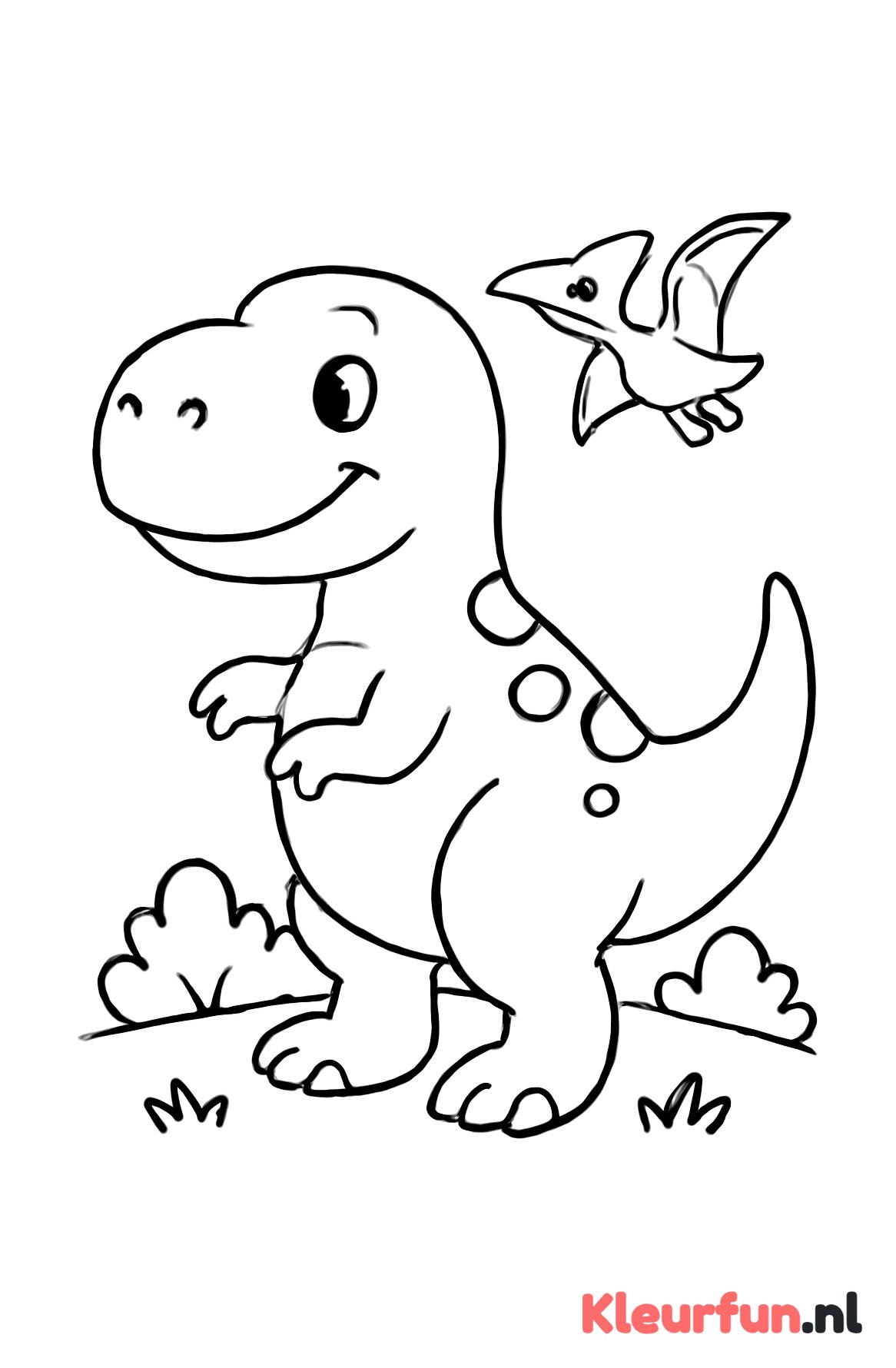Vriendelijke T-Rex en Pterodactylus
