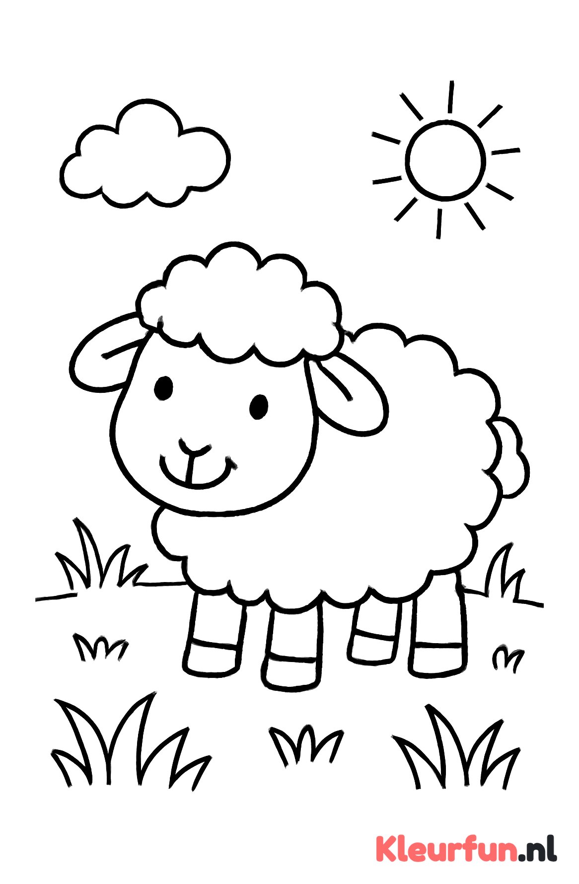 Vrolijk schaap op de weide