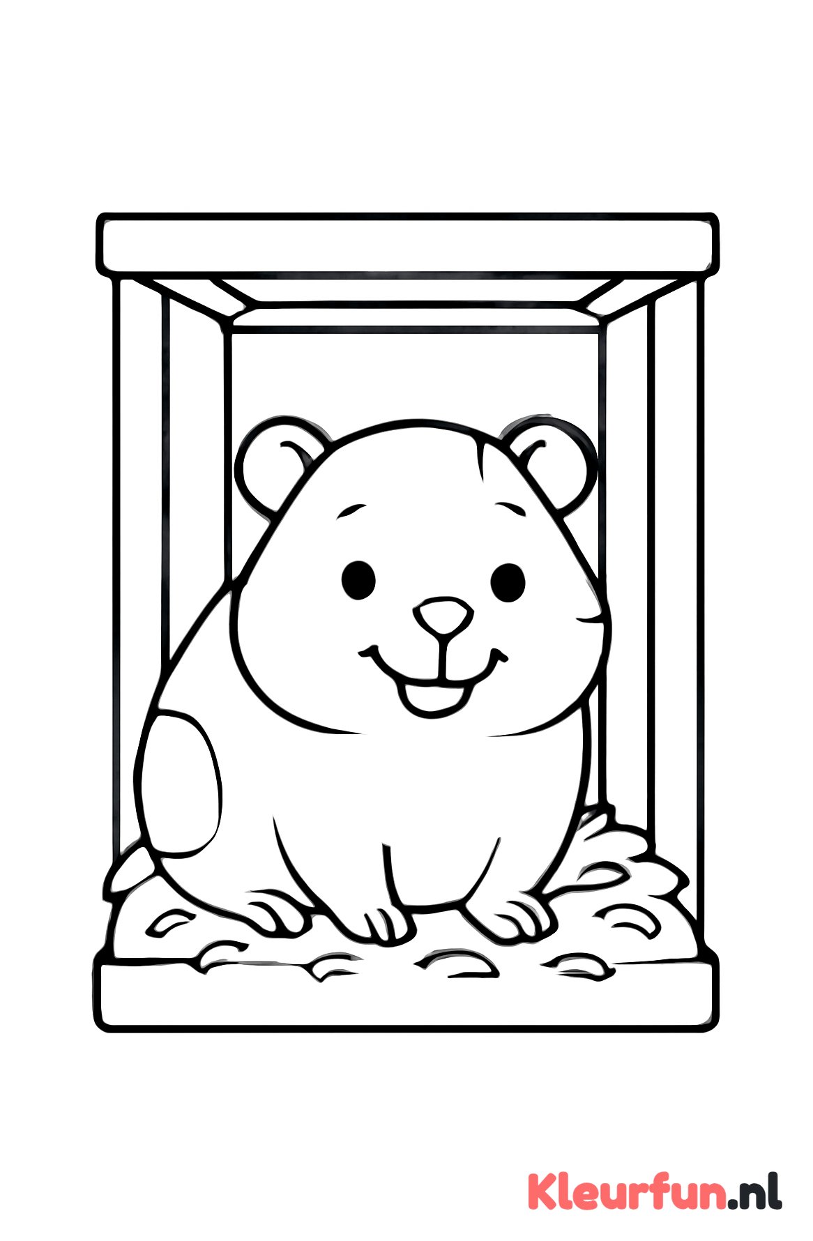 Vrolijke cavia in hok
