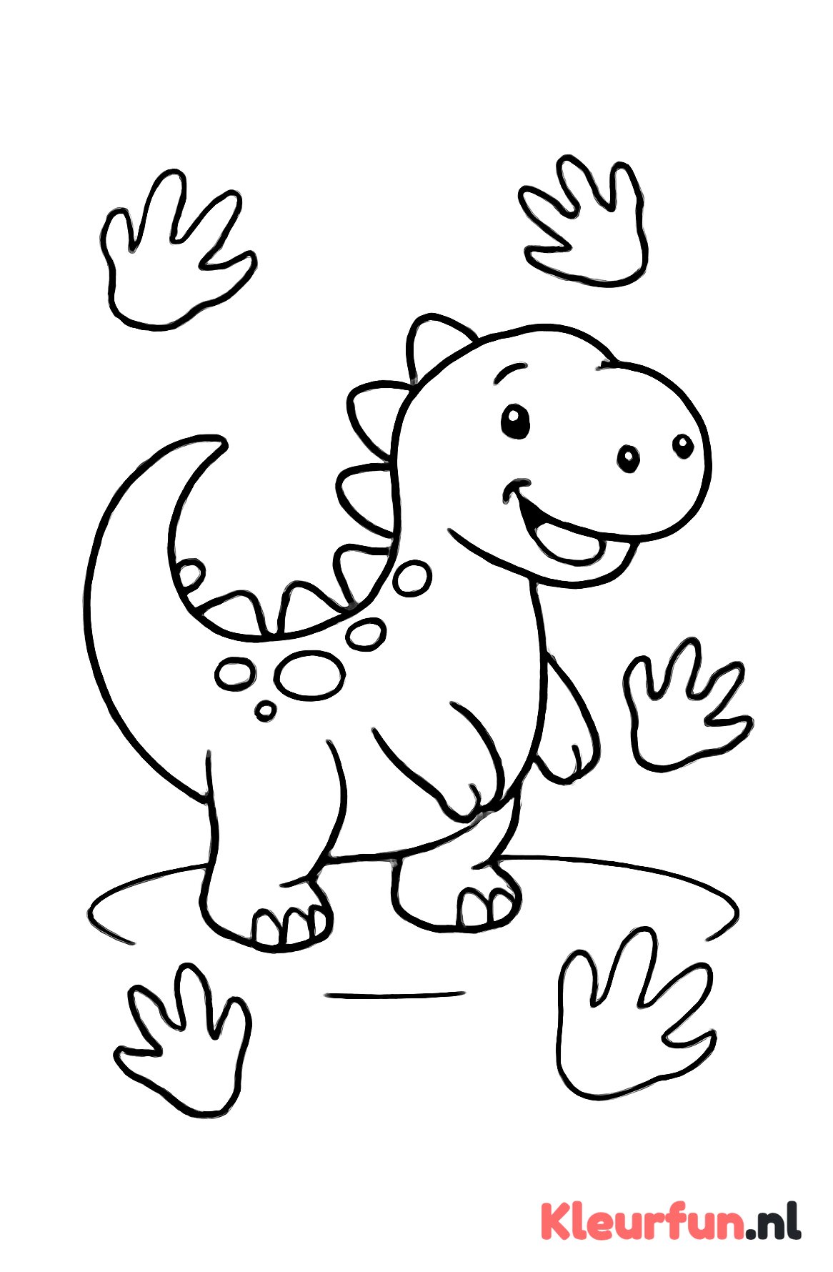 Vrolijke dinosaurus met staart