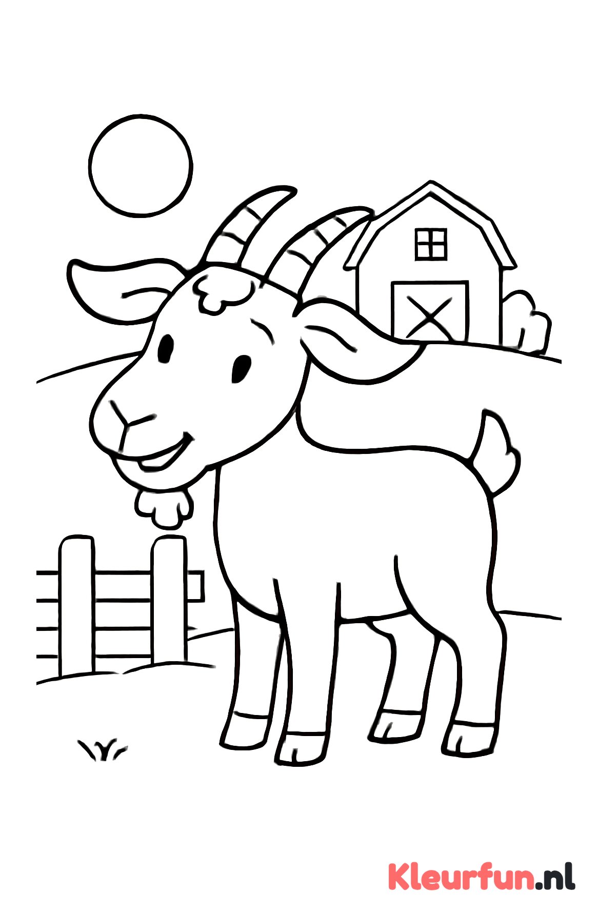 Vrolijke geit op de boerderij