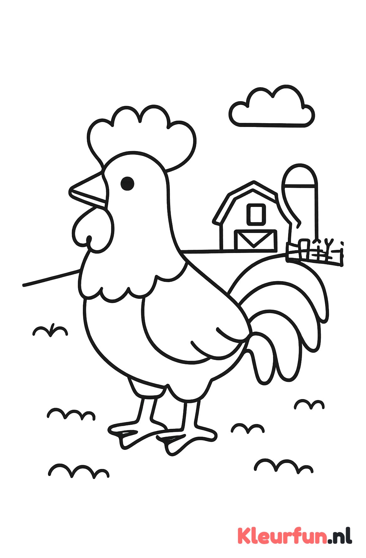 Vrolijke haan op de boerderij