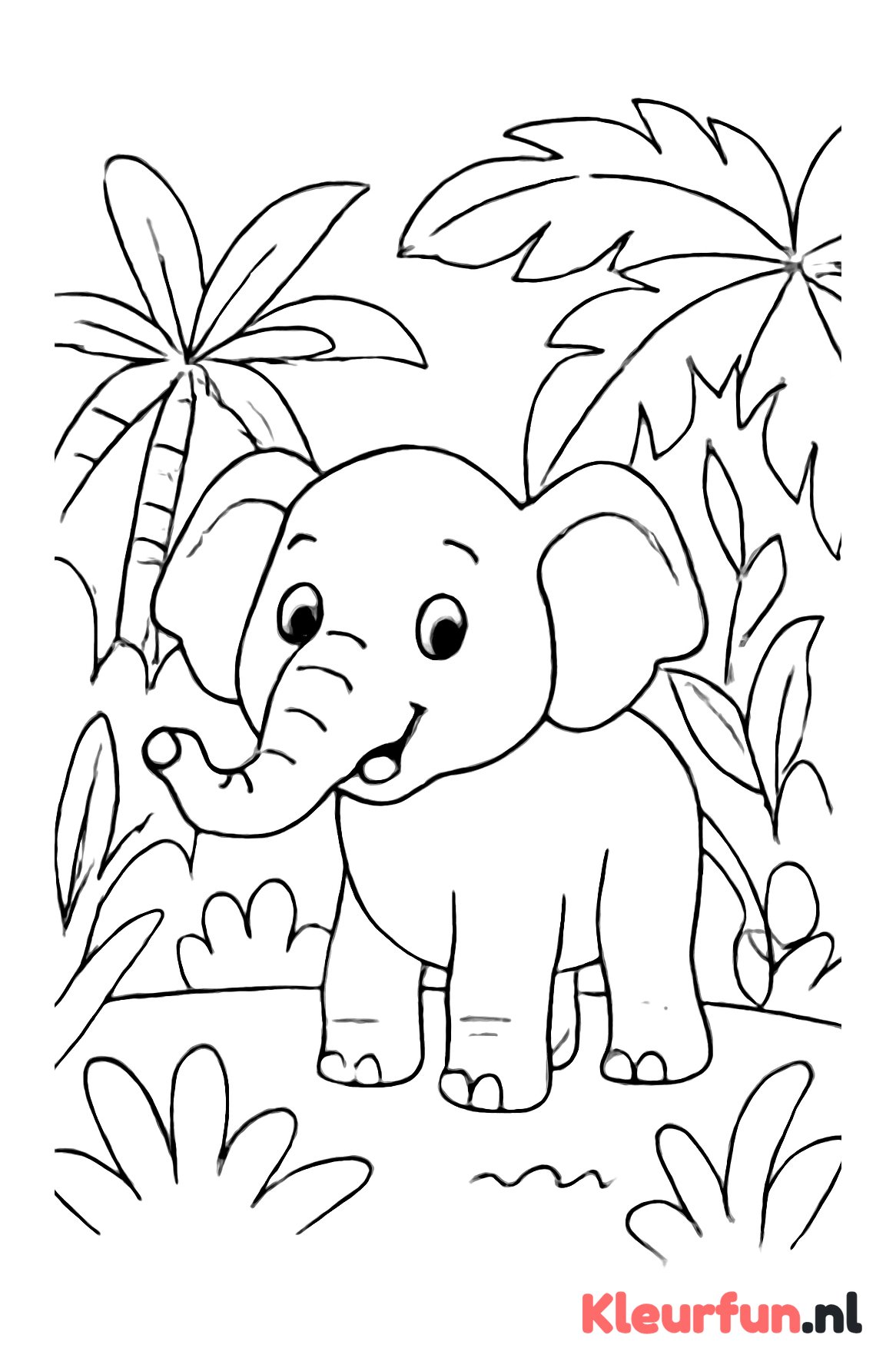 Vrolijke olifant in de jungle