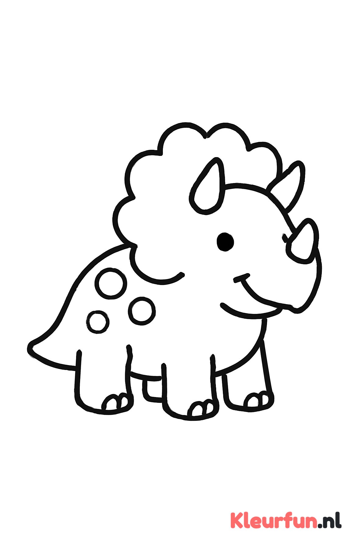Vrolijke triceratops met grote vormen