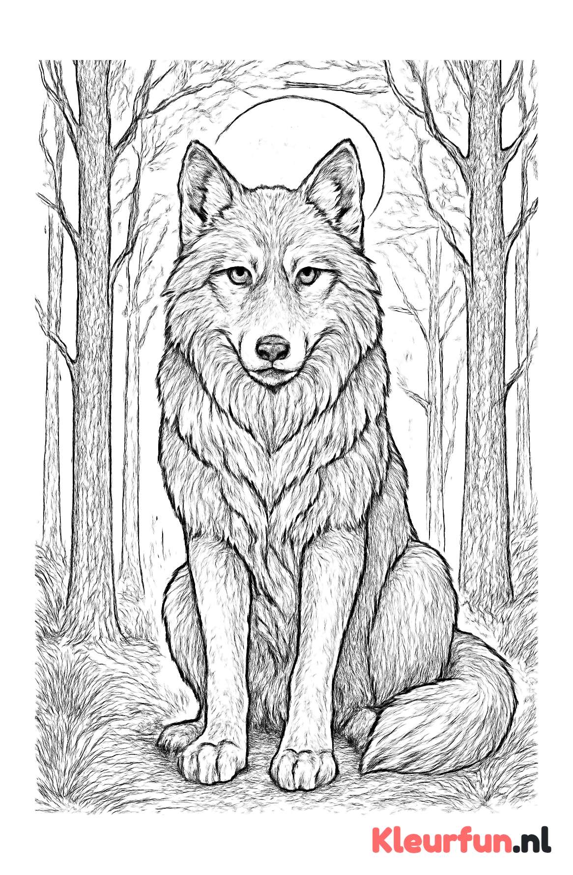 Wijze wolf in het bos