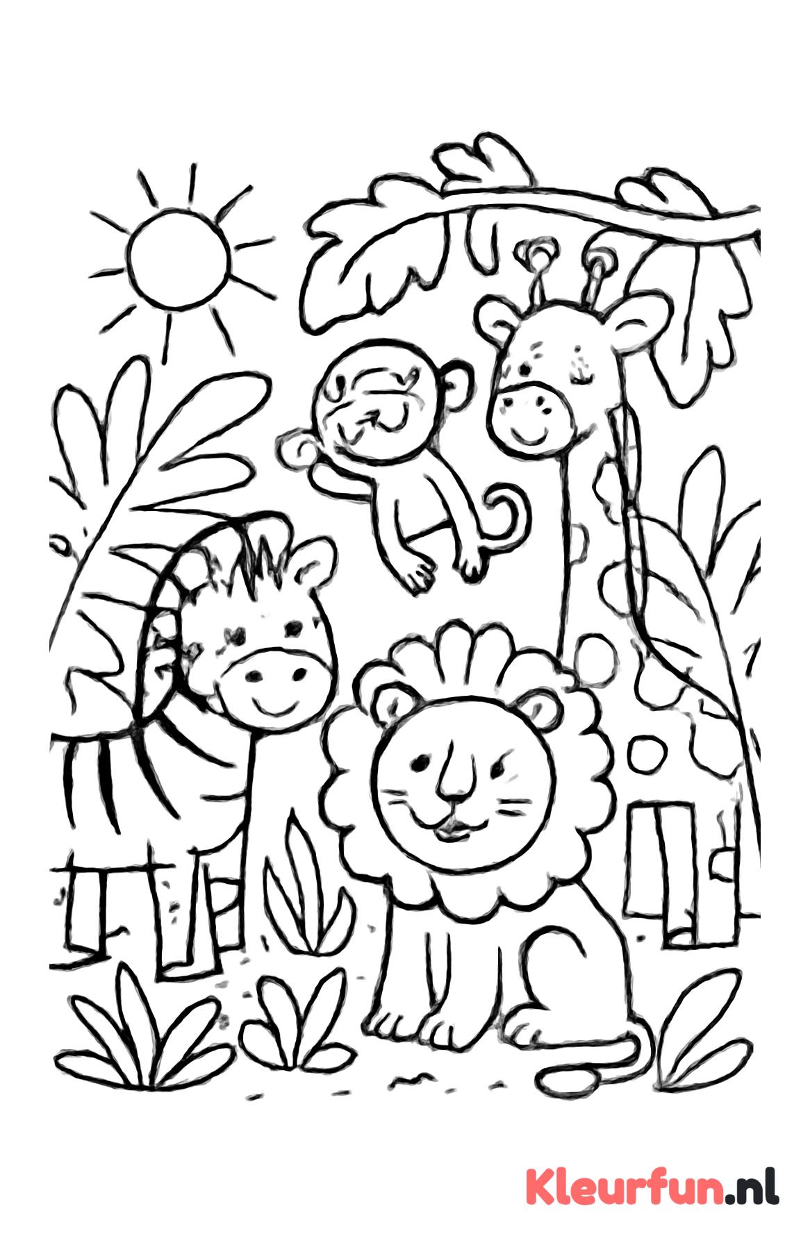 Wilde dieren in de jungle
