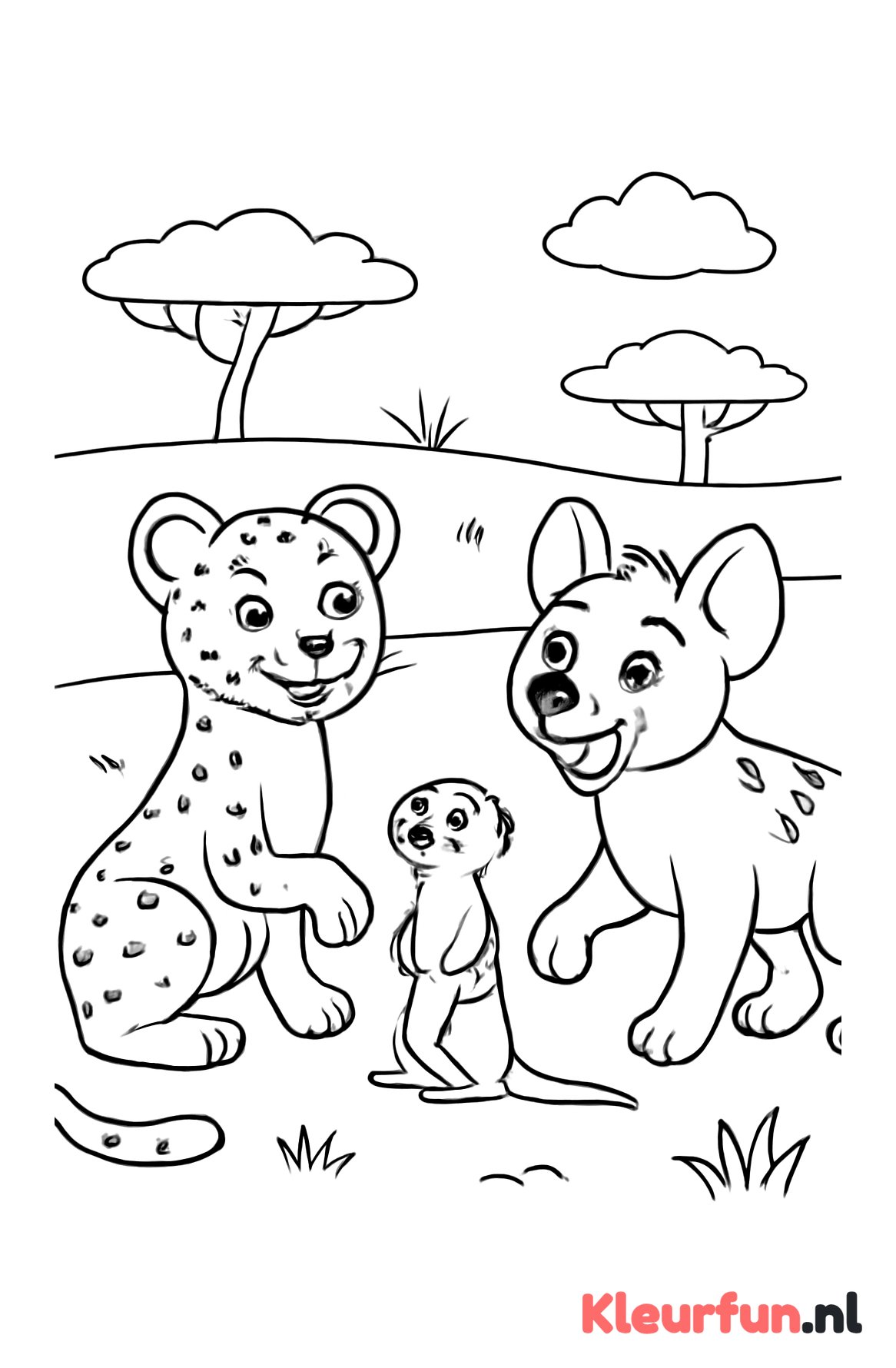 Wilde dieren die spelen in de vlakte