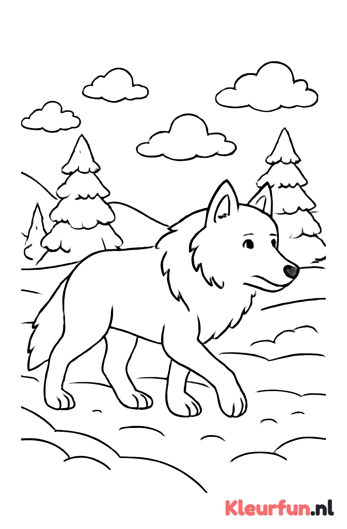 Wolf in de sneeuw