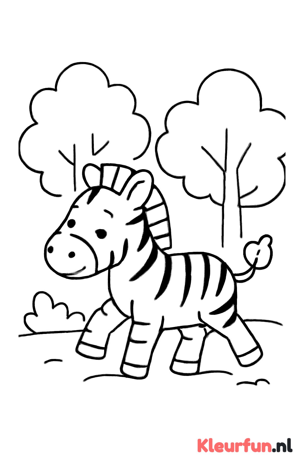 Zebra die loopt, eenvoudig