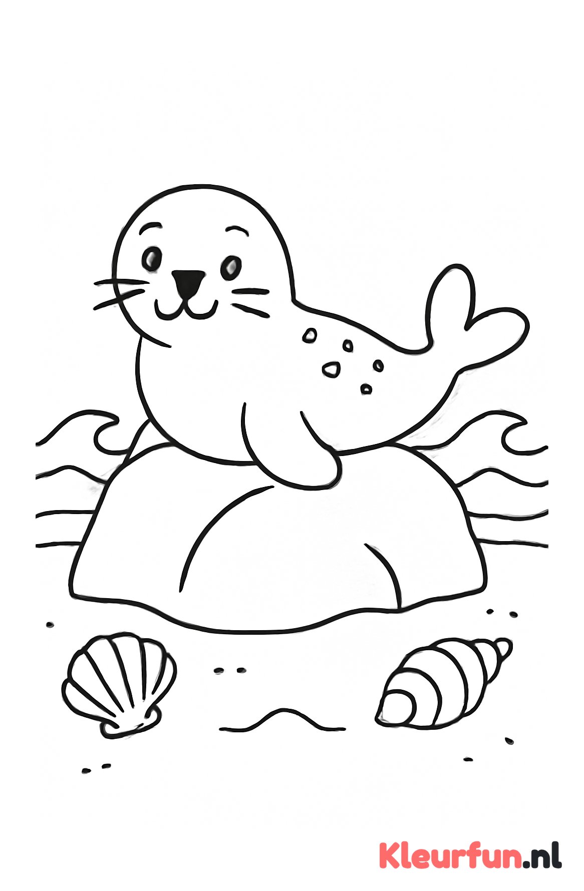 Zeehond op een rots bij de zee