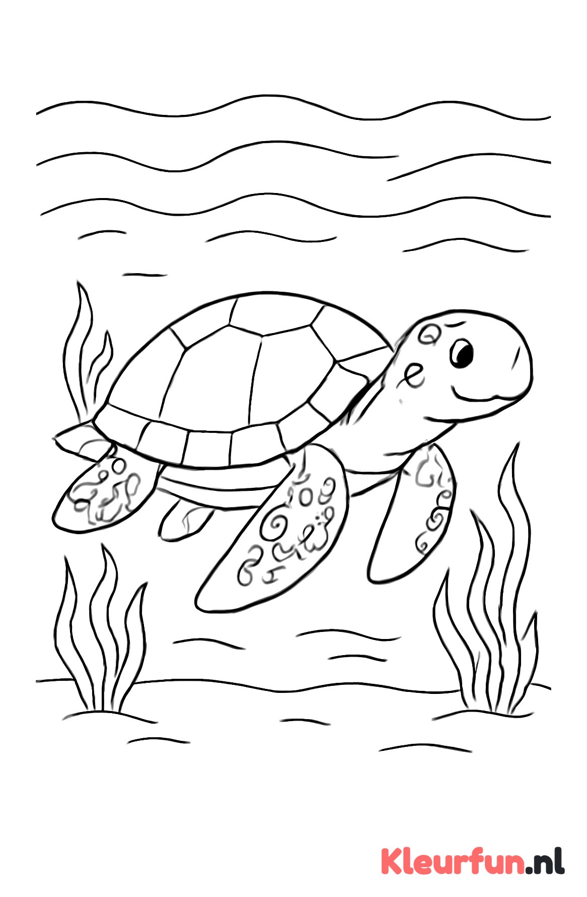 Zeeschildpad zwemt in de oceaan