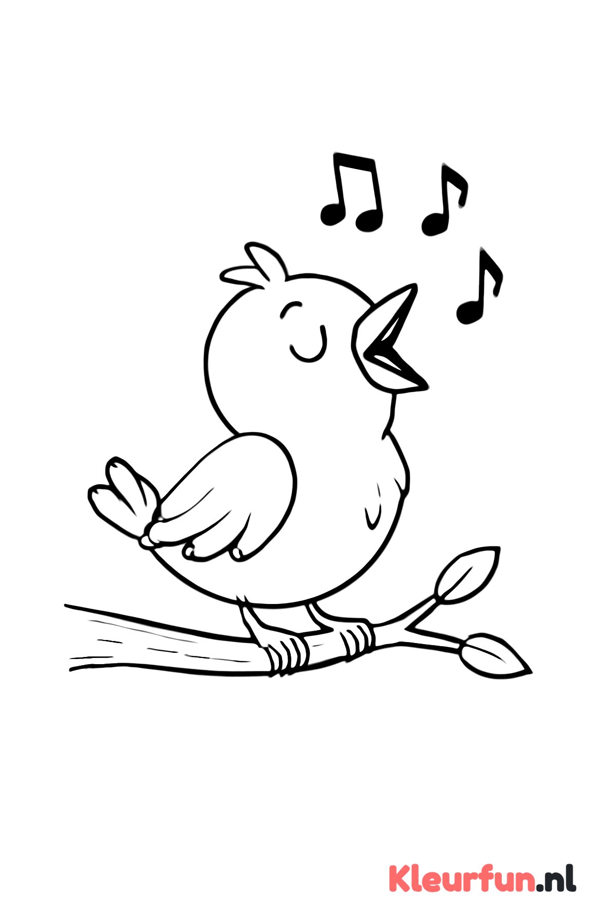 Zingende vogel op tak