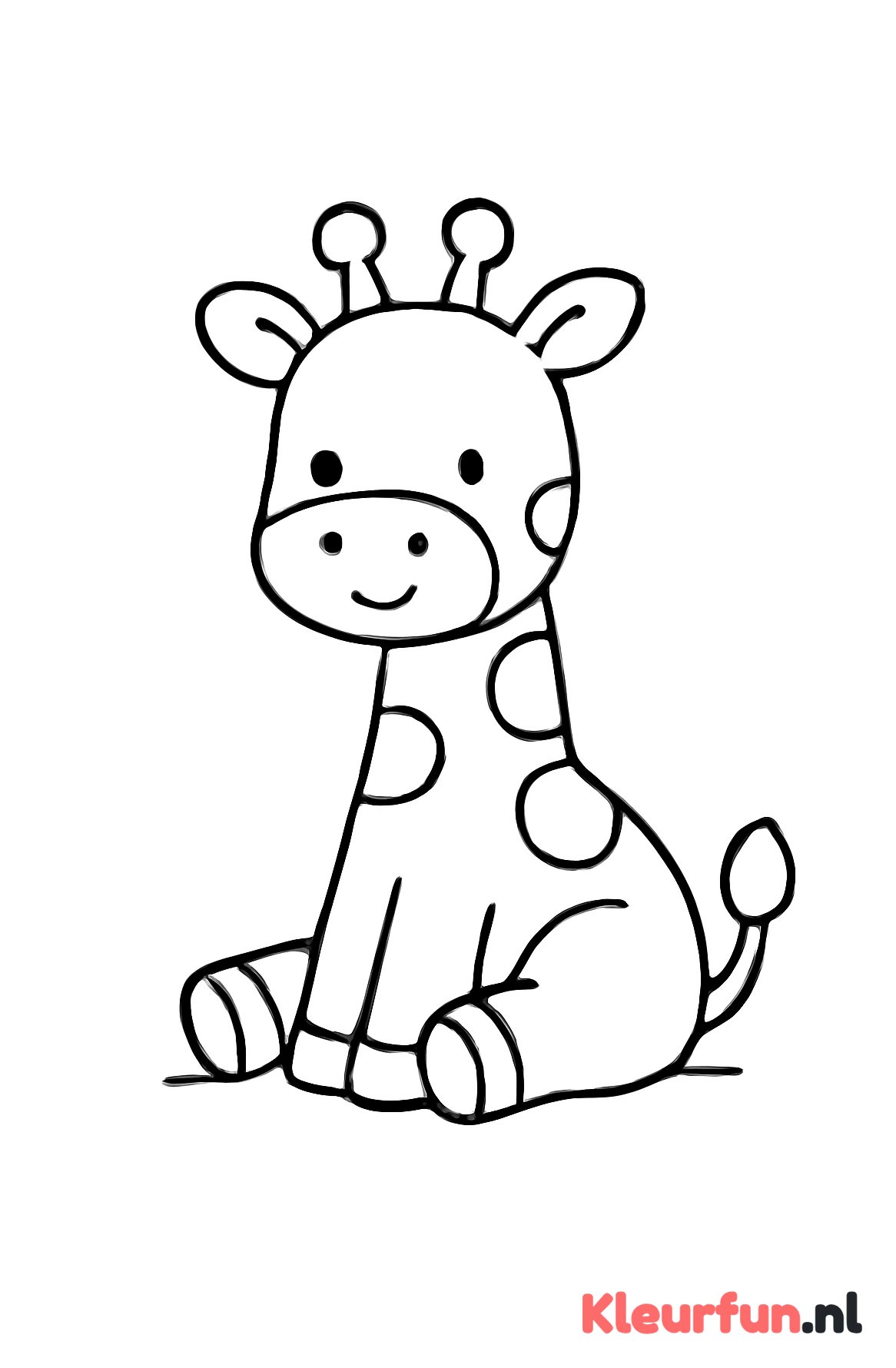 Zittende giraffe eenvoudig