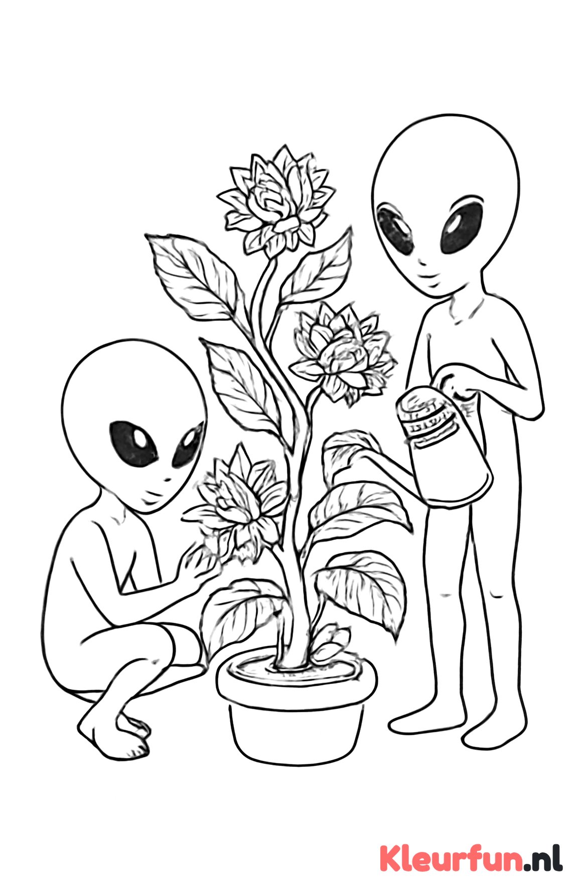 Aliens verzorgen buitenaardse plant