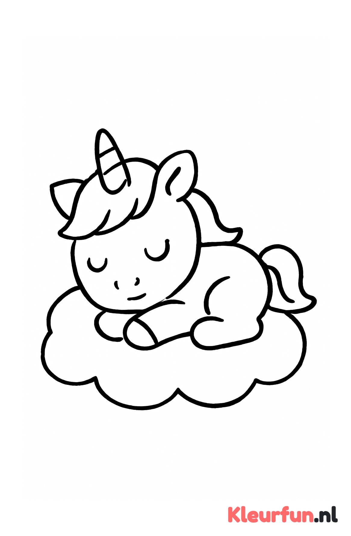 Baby Eenhoorn op Wolk