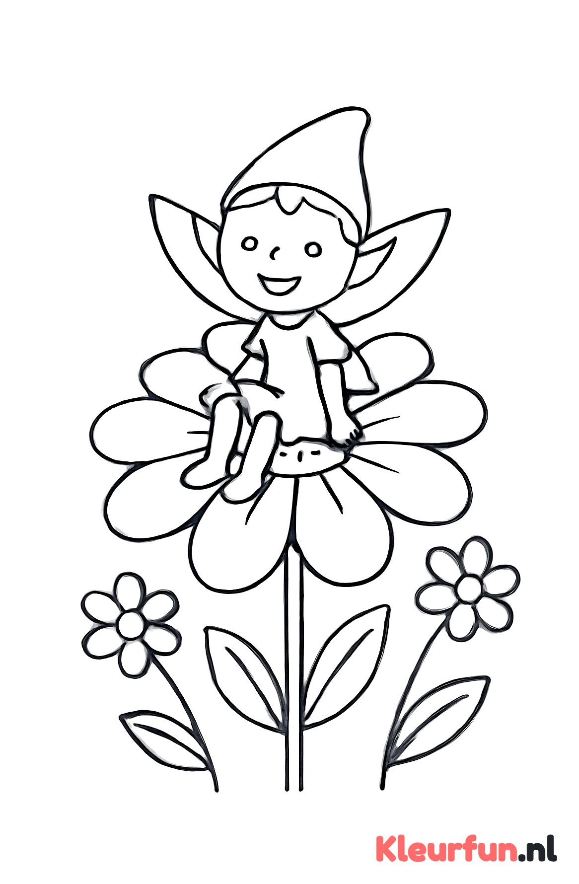 Elf op grote bloem