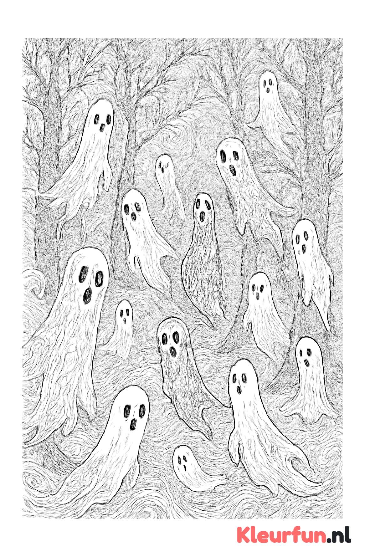 Spookjesbos in de mist