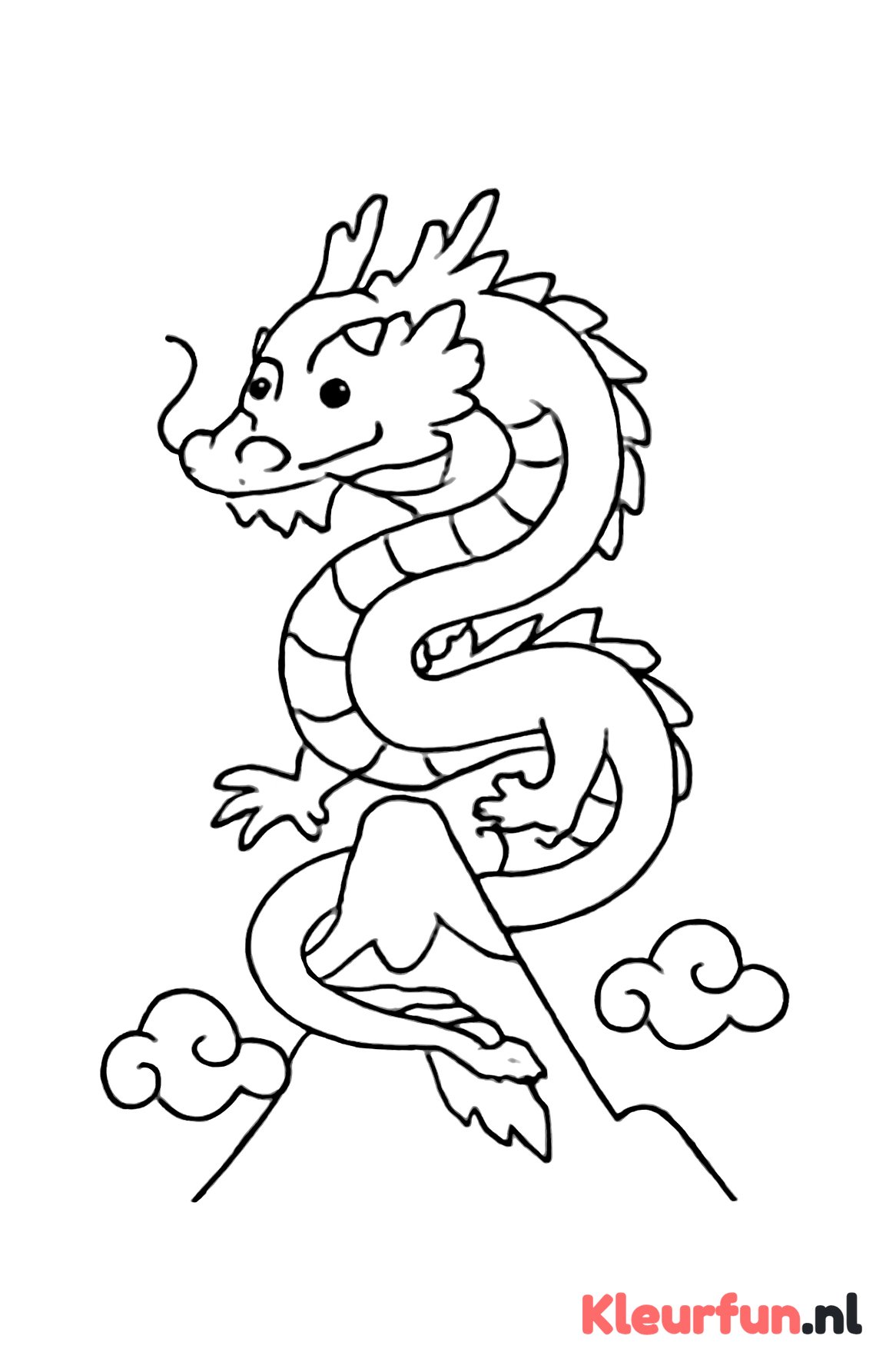 Chinese draak op de berg