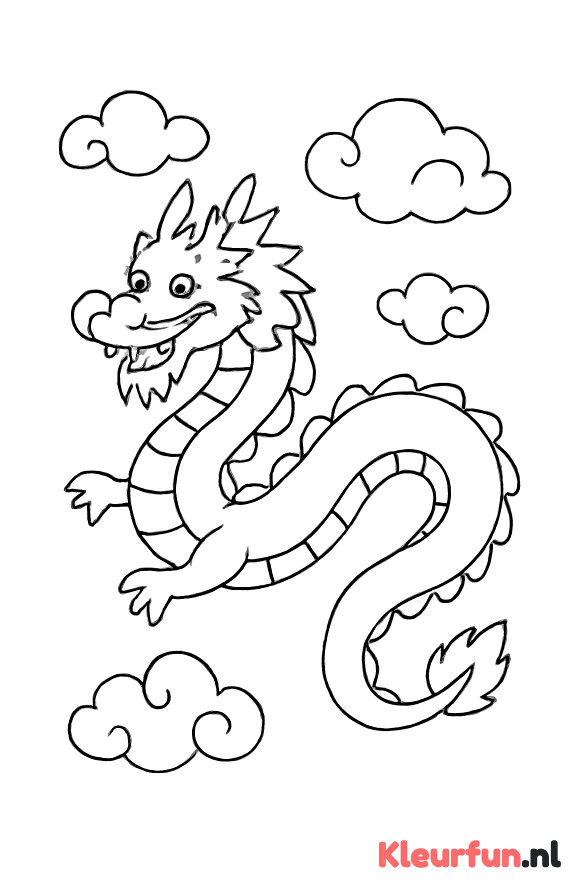 Chinese Draak in de Wolken