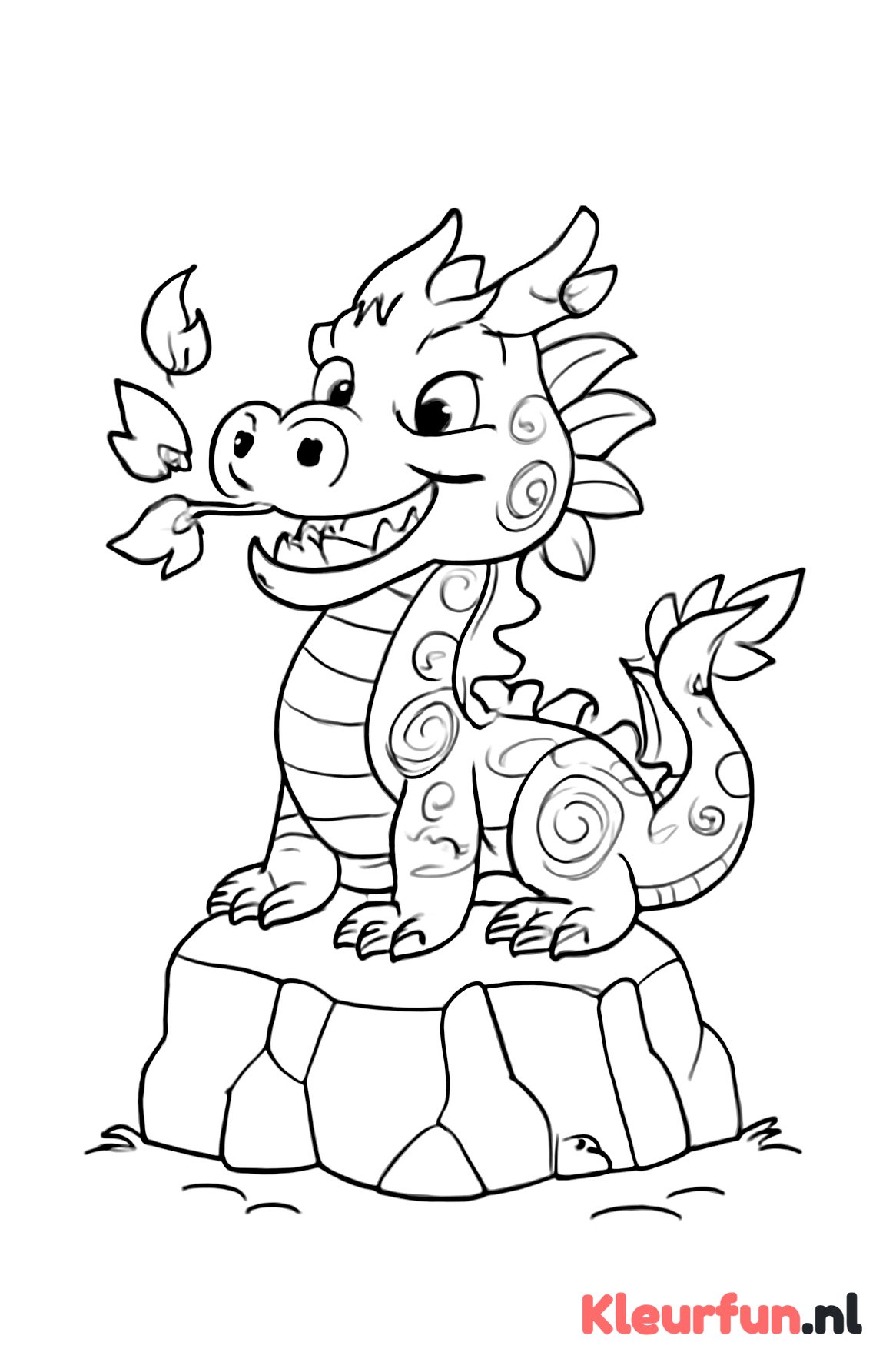 Chinese draak op een rots