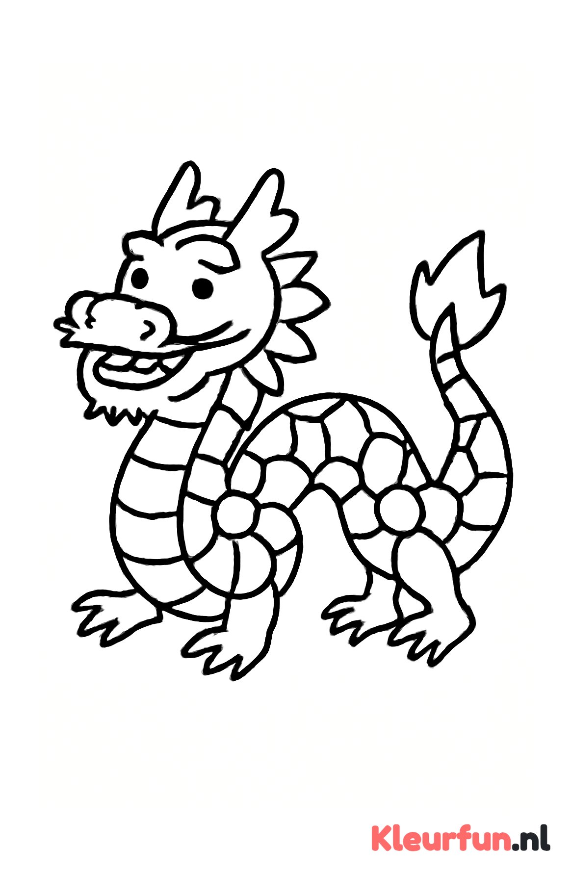 Chinese draak met grote ronde schubben