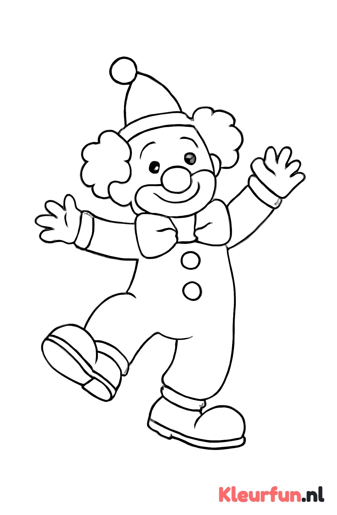 Dansende clown met grote schoenen