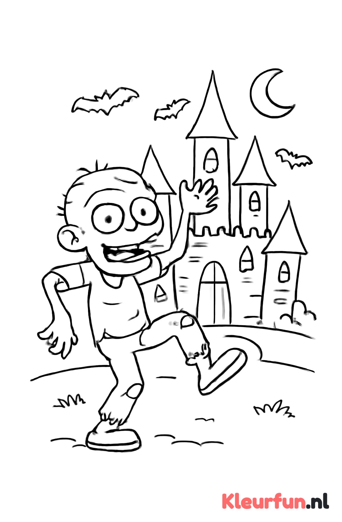 Dansende zombie bij het kasteel