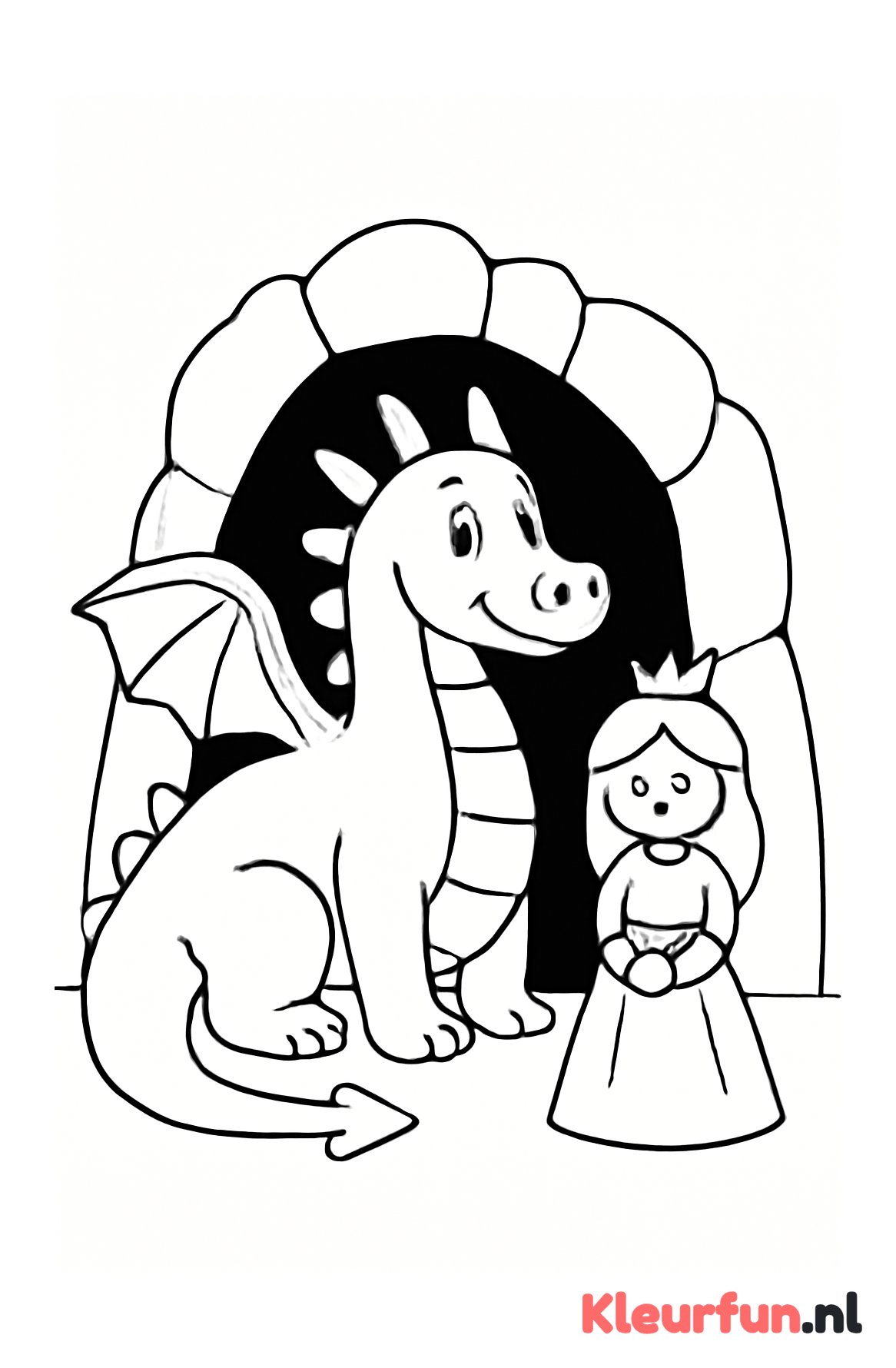 Draak beschermt de prinses