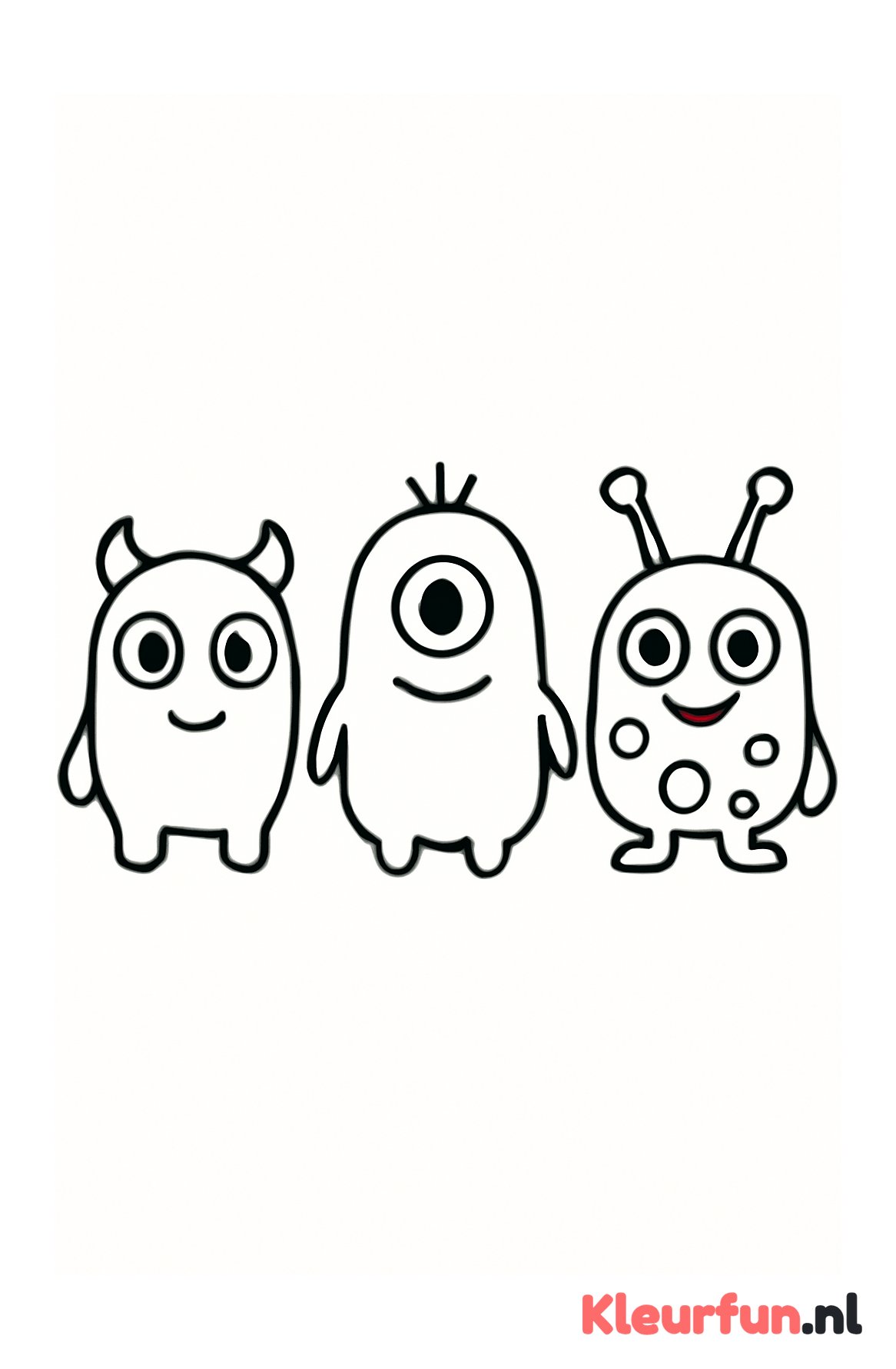 Drie schattige monsters