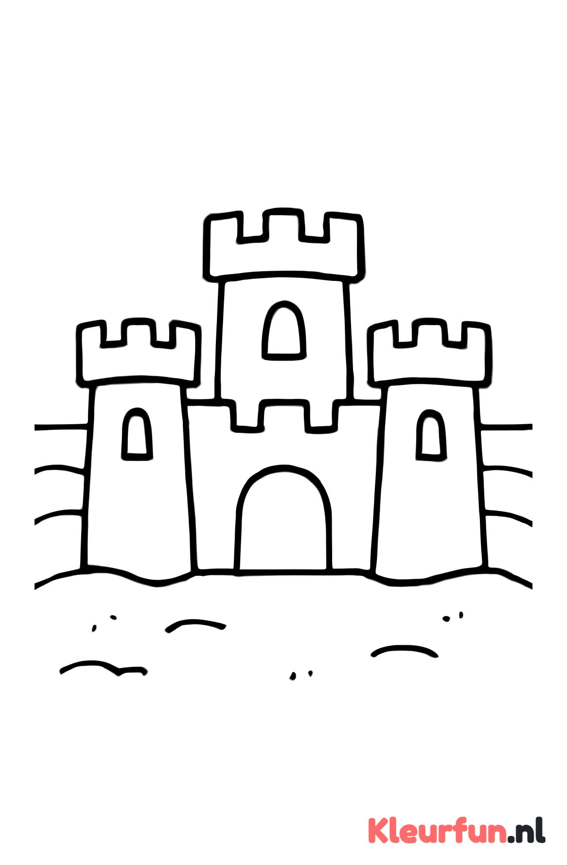 Eenvoudig groot zandkasteel