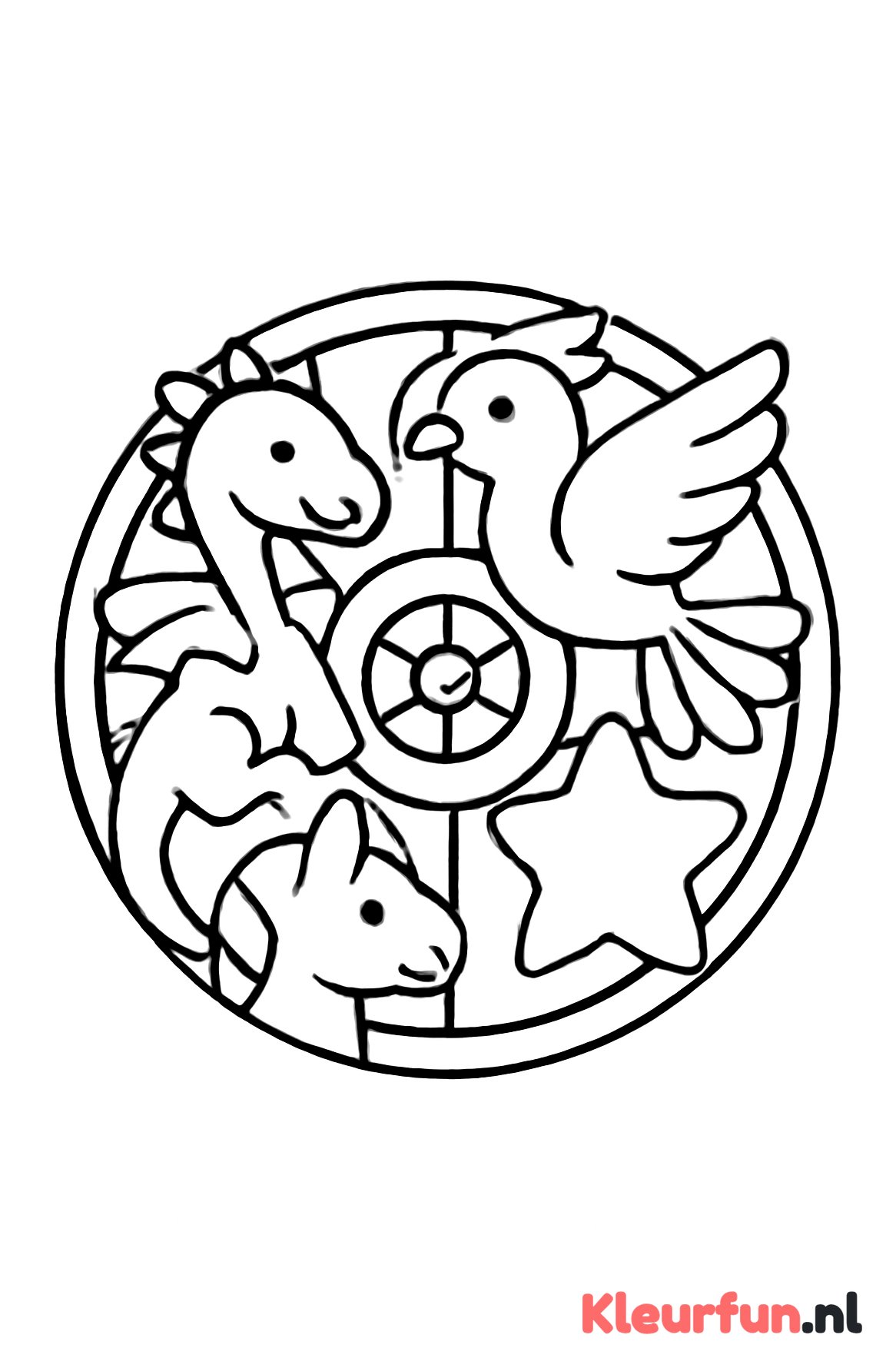 Eenvoudige magische dieren mandala