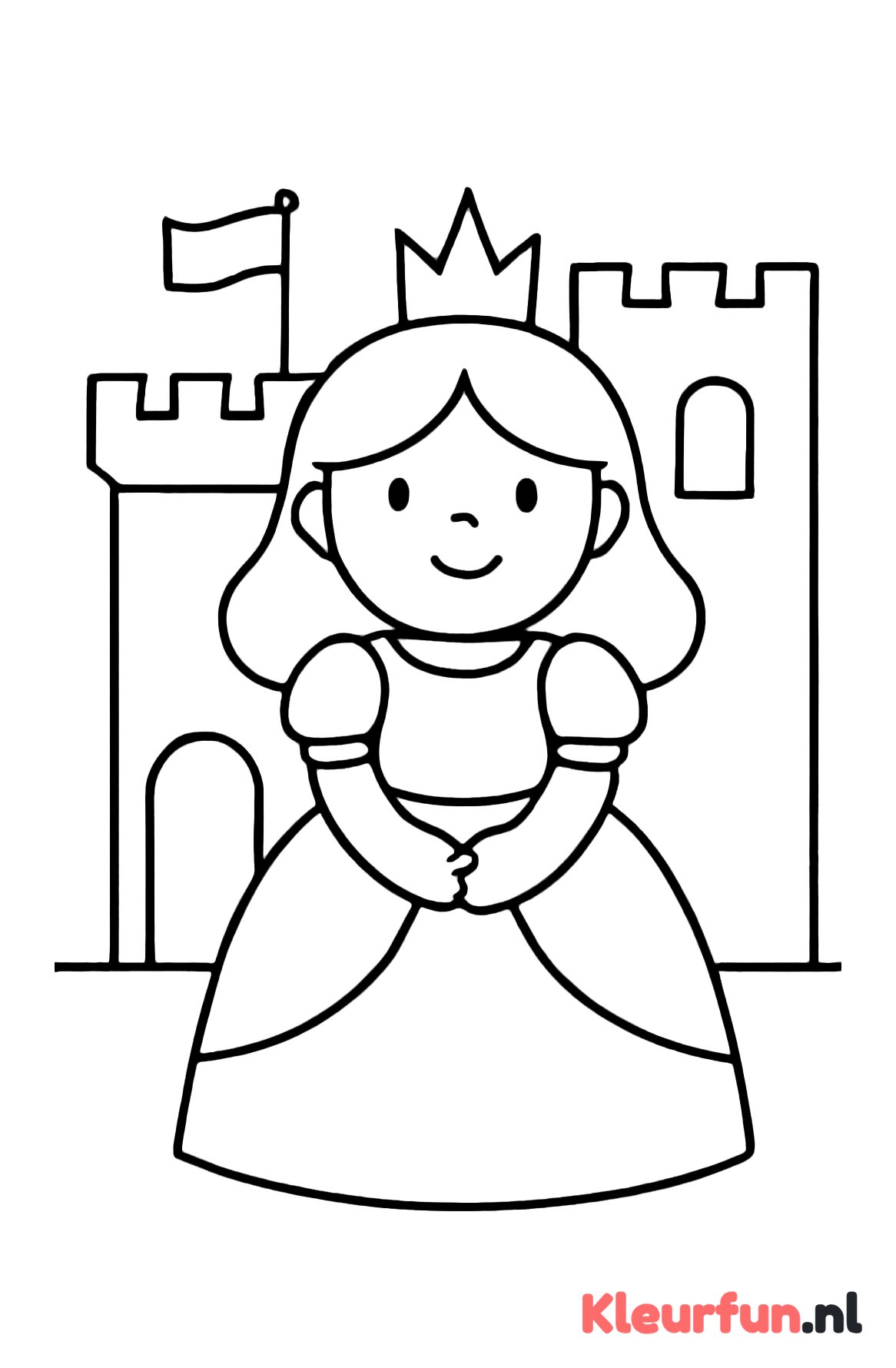 Eenvoudige prinses in kasteel