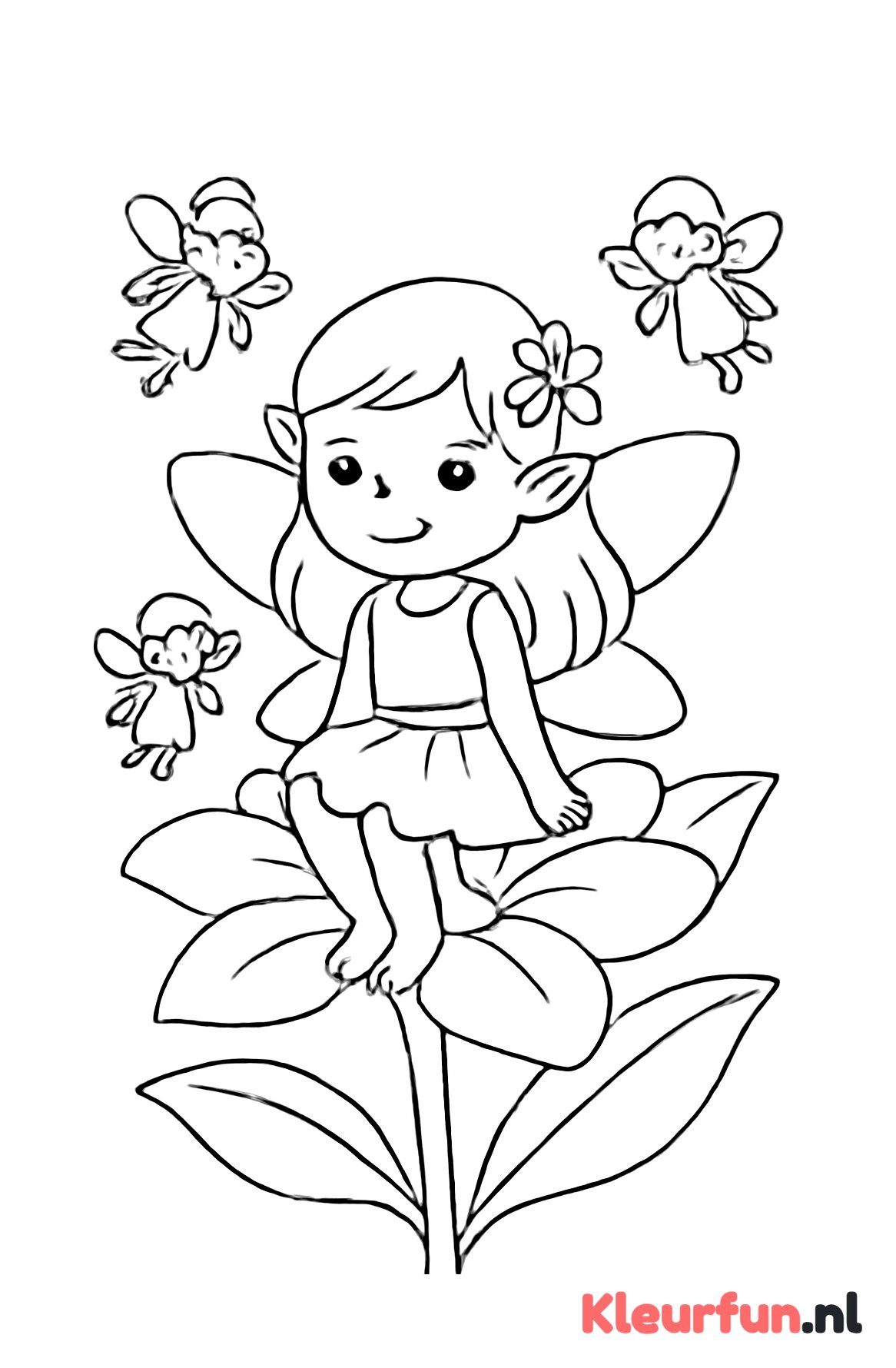 Elf Meisje op Bloem