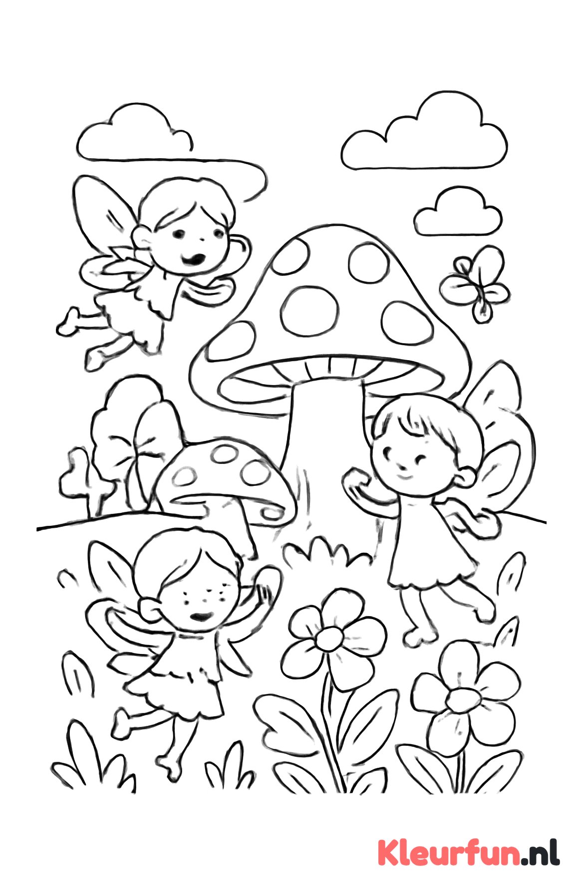 Magisch elfenbos met paddenstoelen