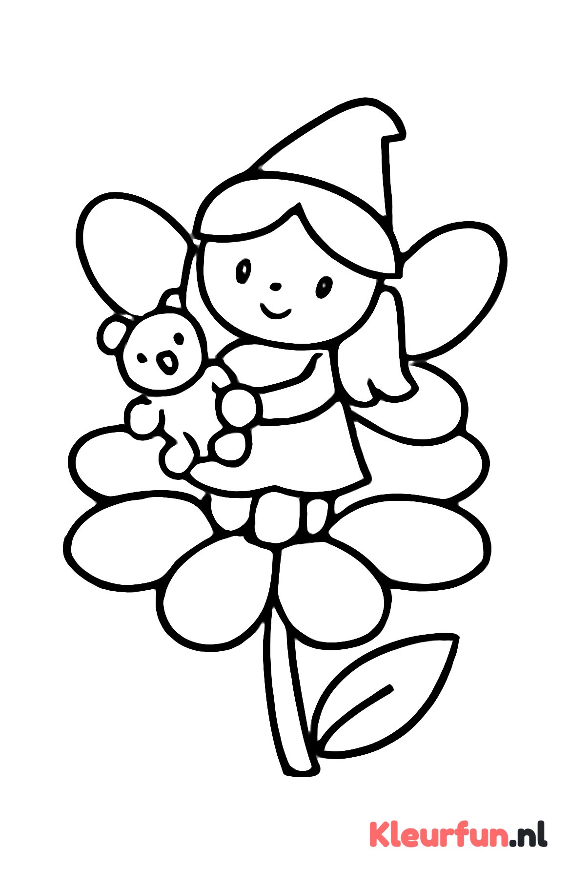 Elfje in grote bloem