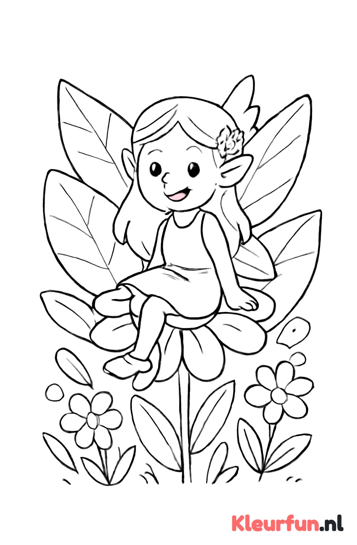 Elfje op een bloem