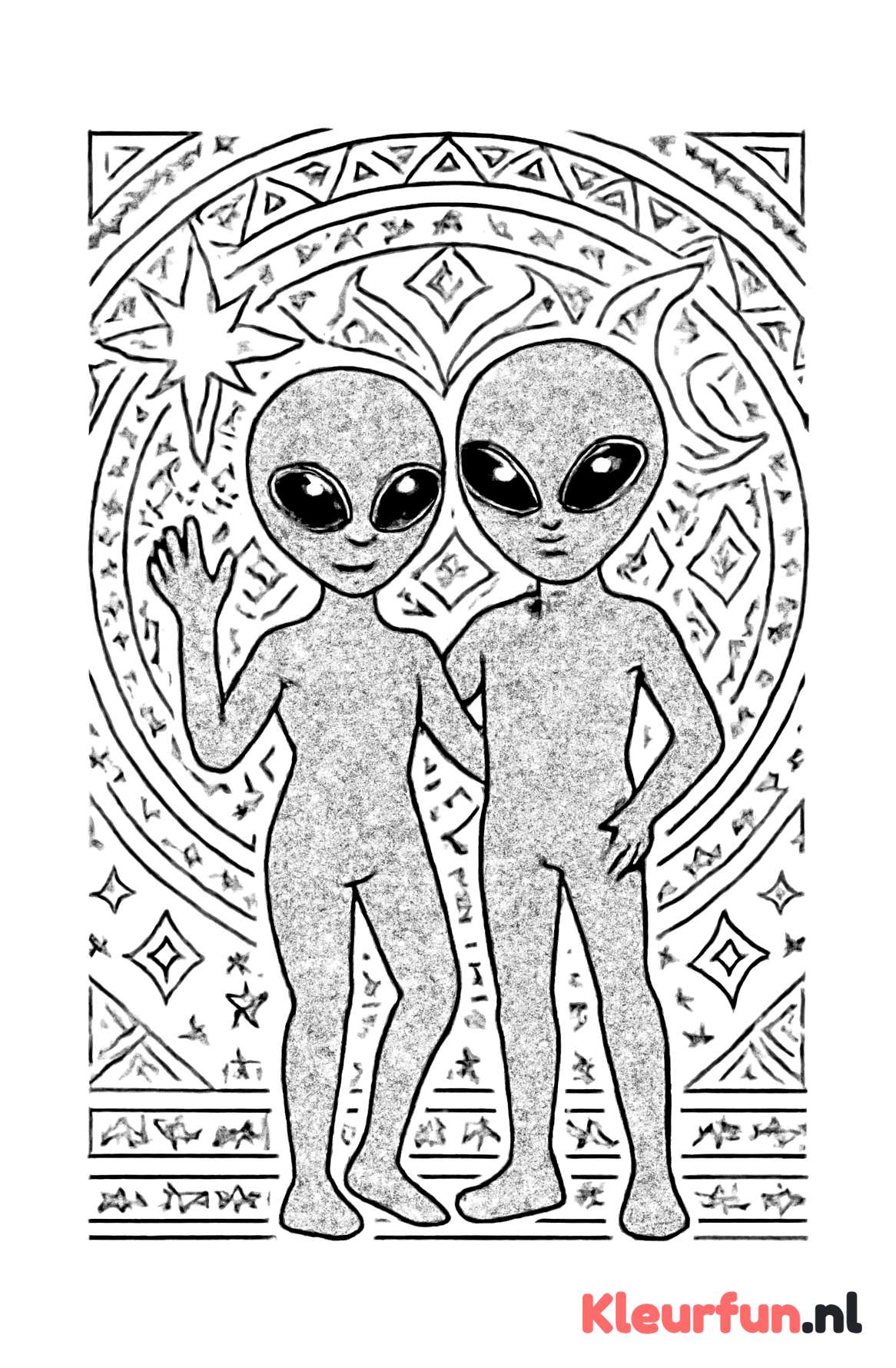 Energiegevende aliens met geometrische patronen