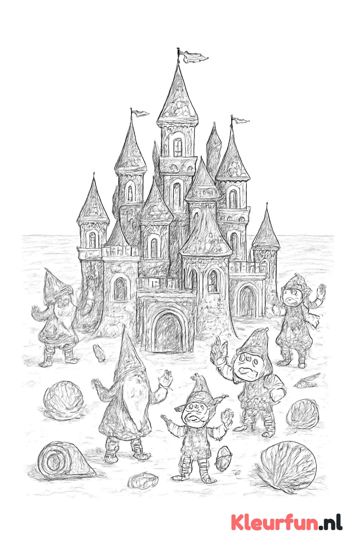 Detaillistisch Fantasie Zandkasteel