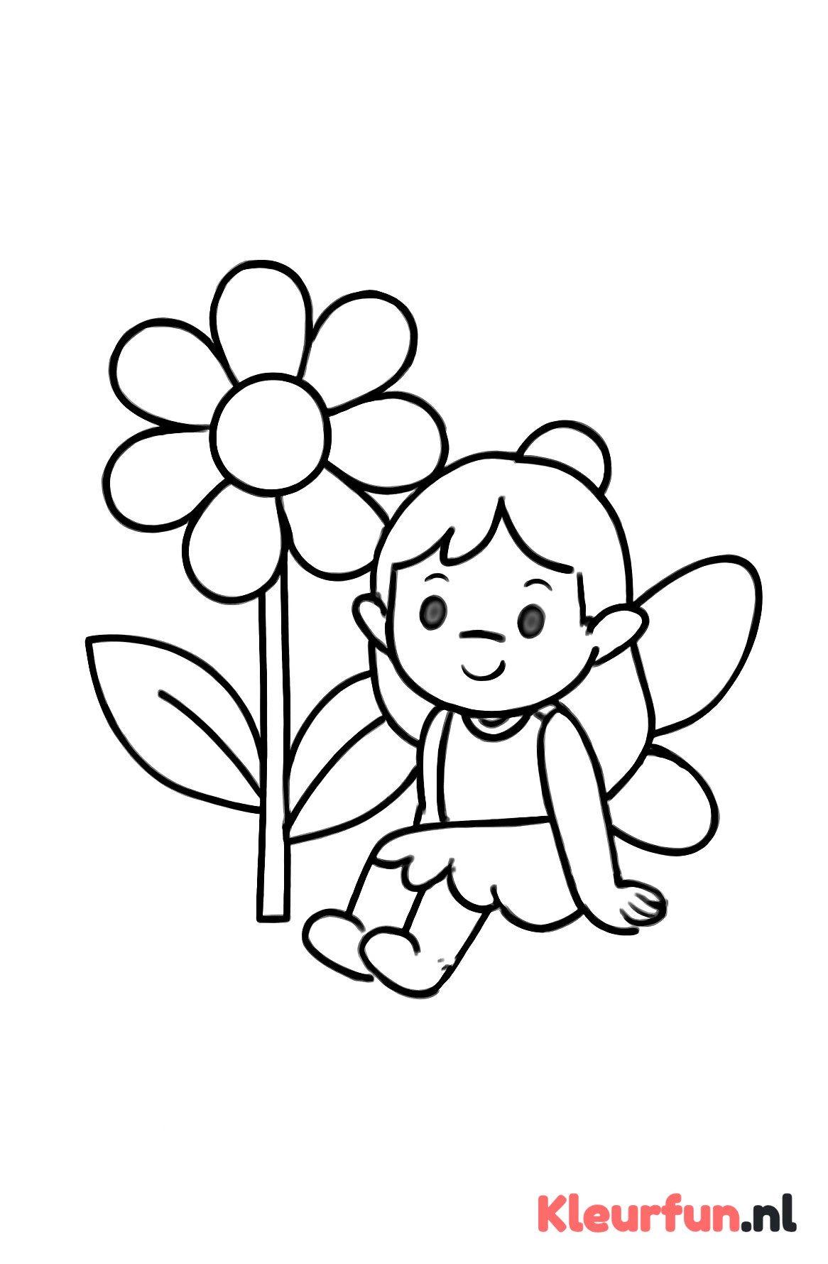 Fee bij grote bloem