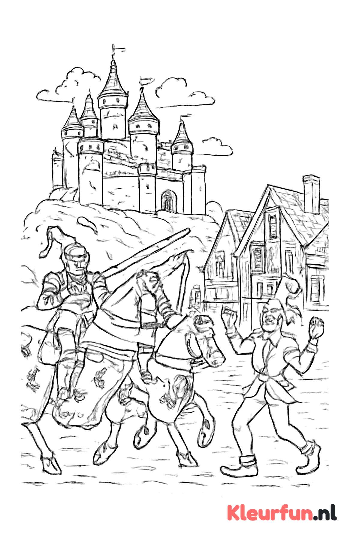 Toernooitaferelen bij het kasteel