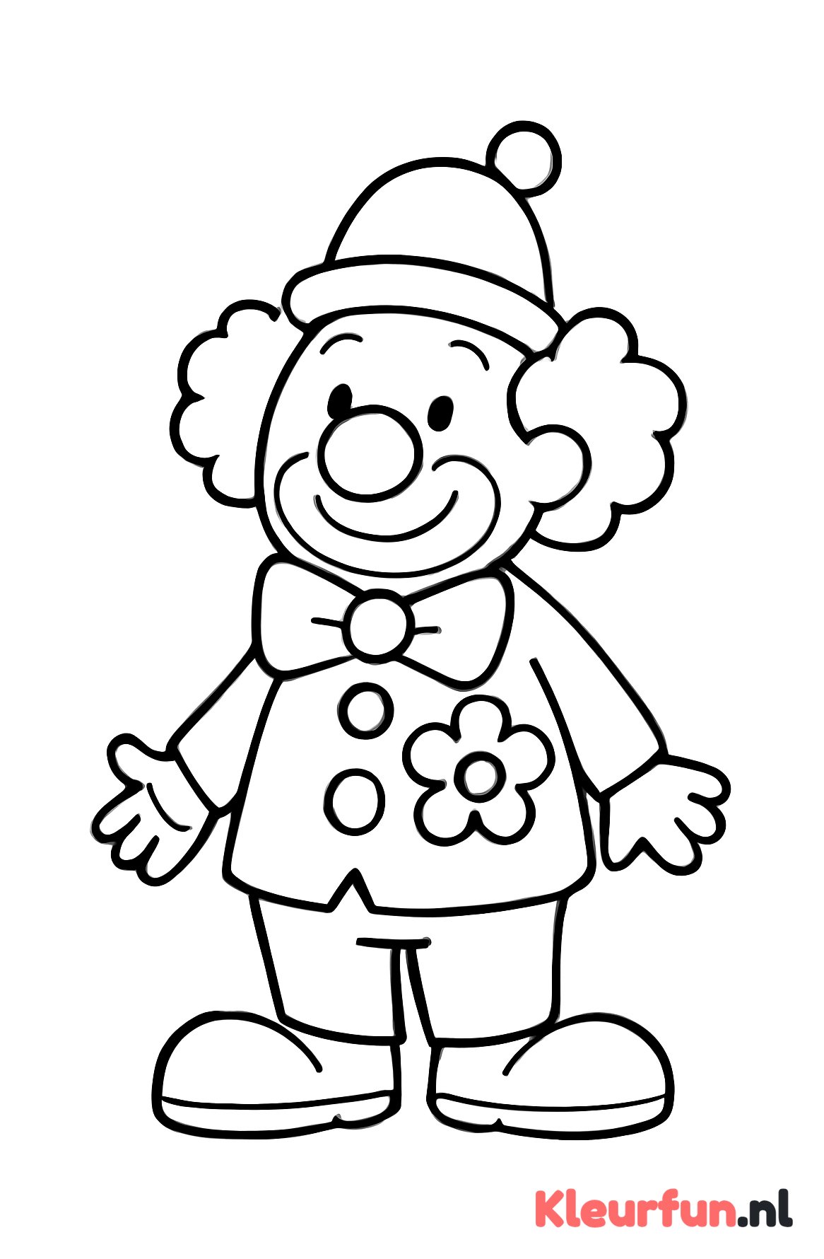 Grappige clown met dikke neus